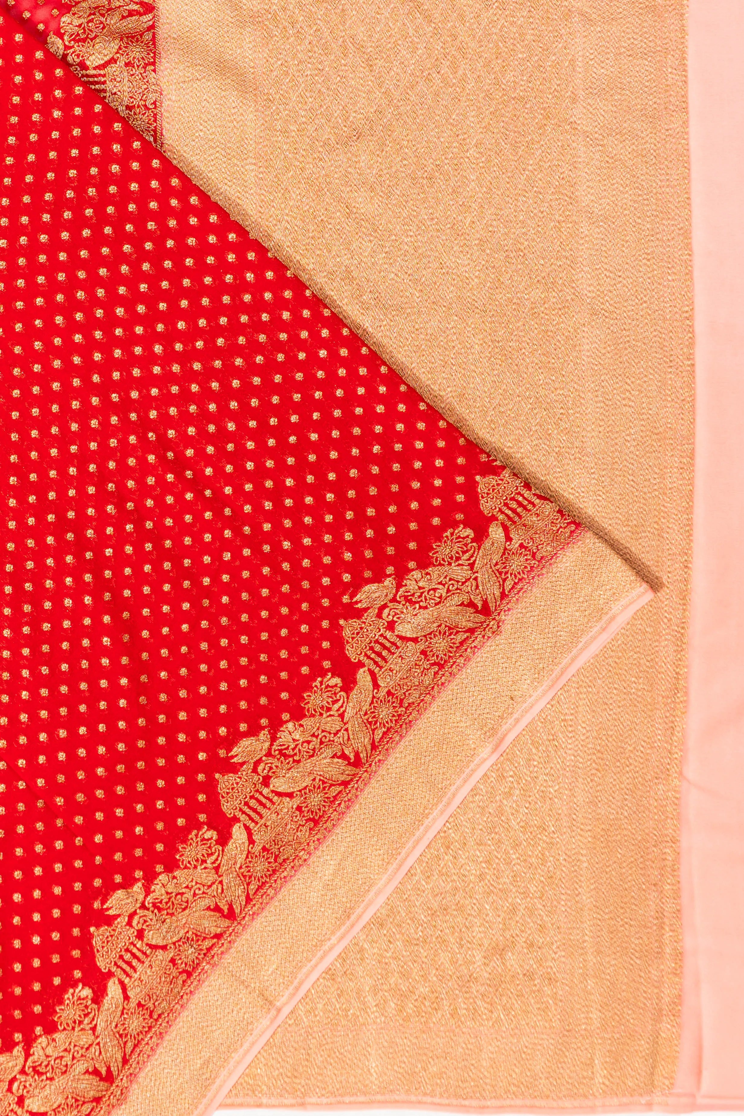 Banarasi Georgette Brocade Red Saree