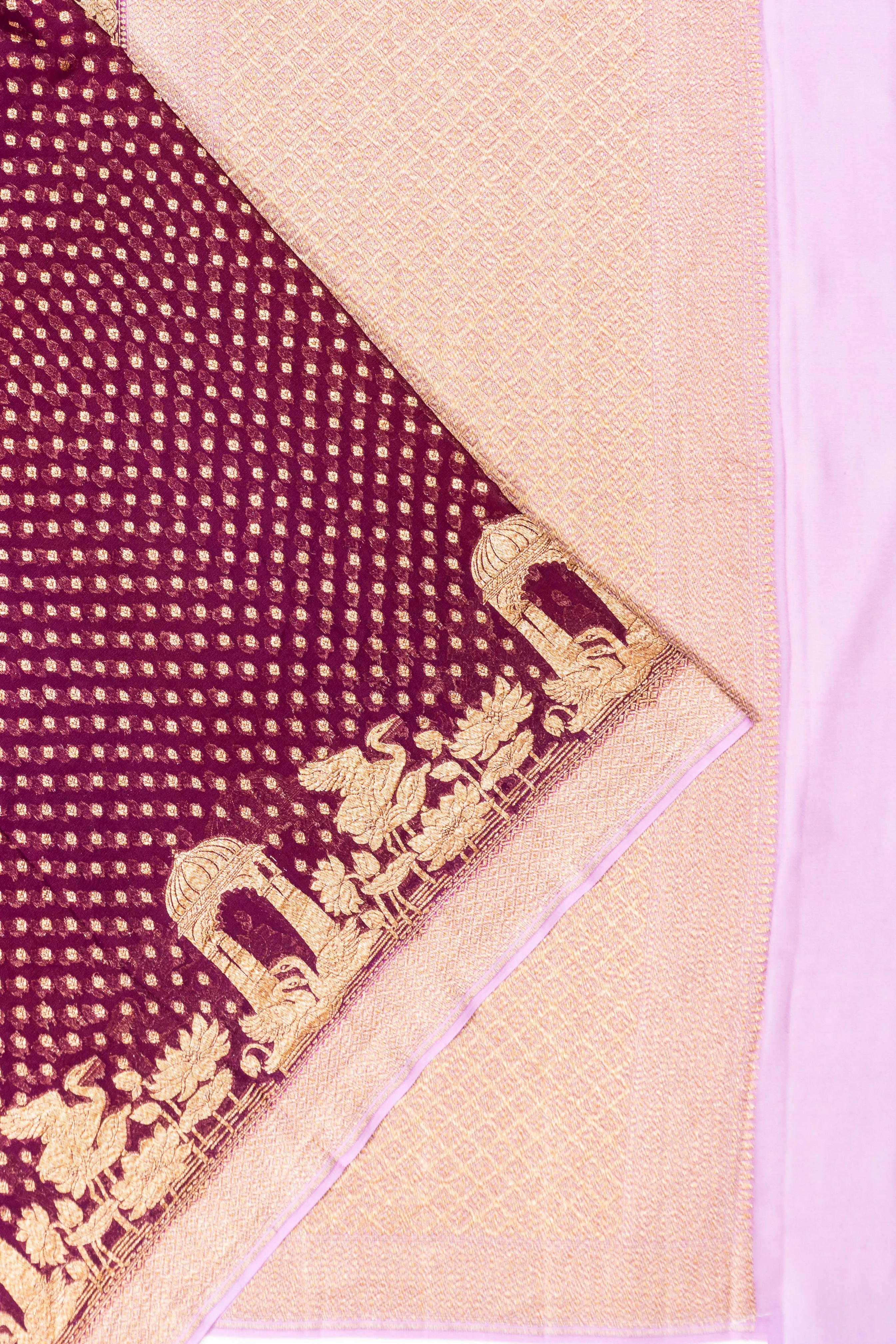 Banarasi Georgette Brocade Purple Saree