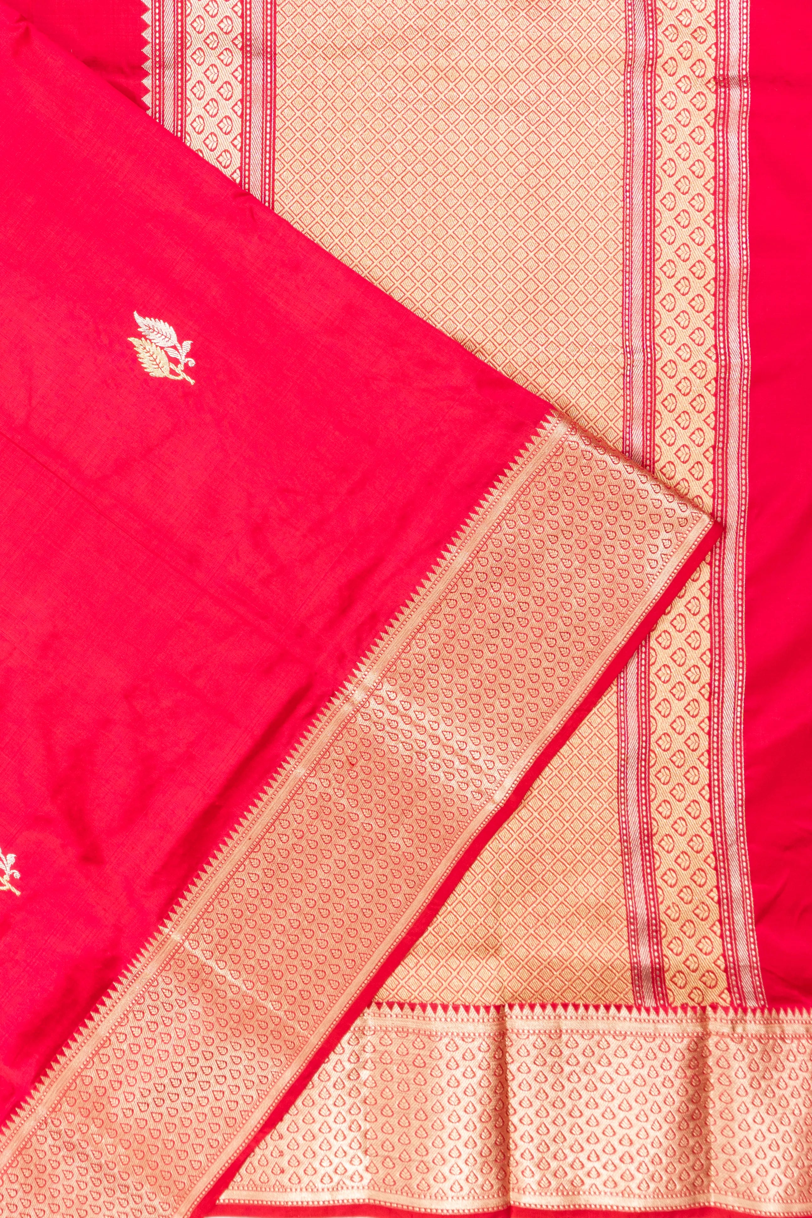 Banarasi Katan Silk Butta Red Saree