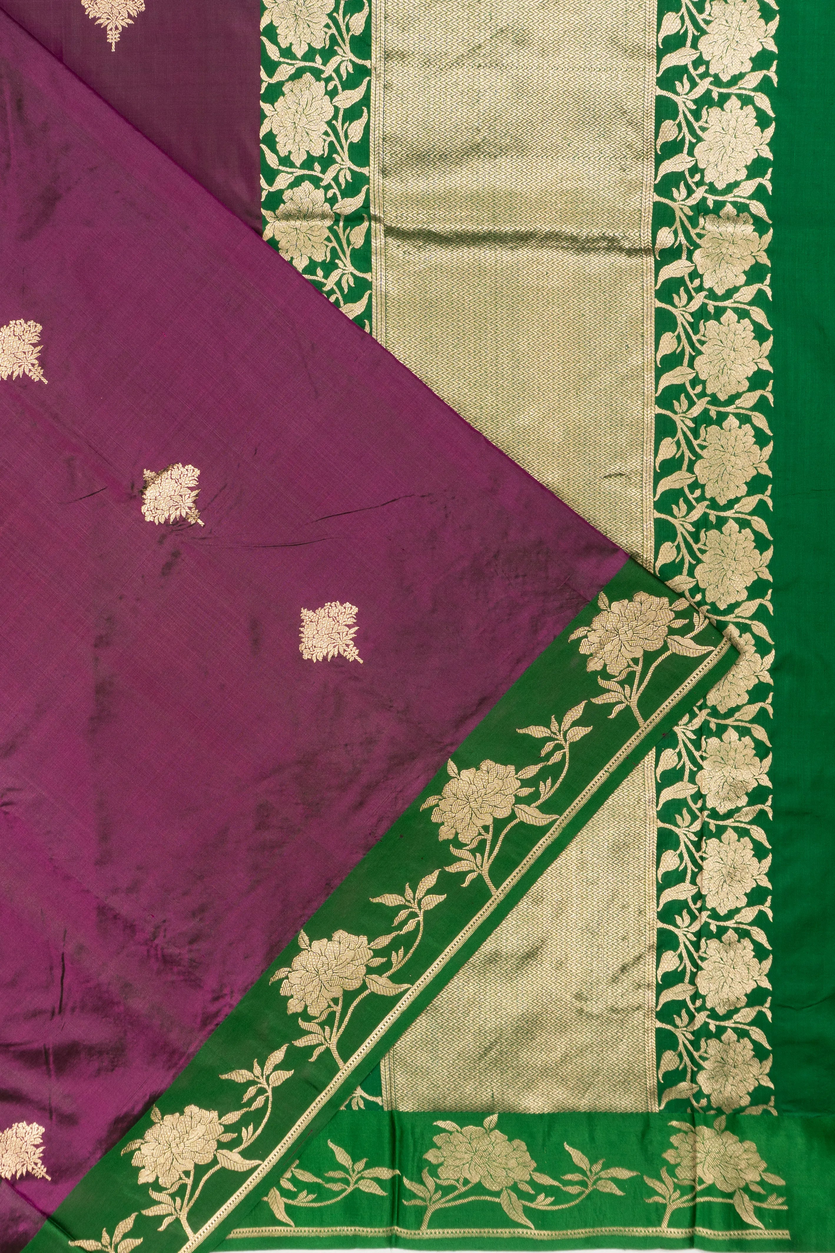 Banarasi Katan Silk Butta Purple Saree