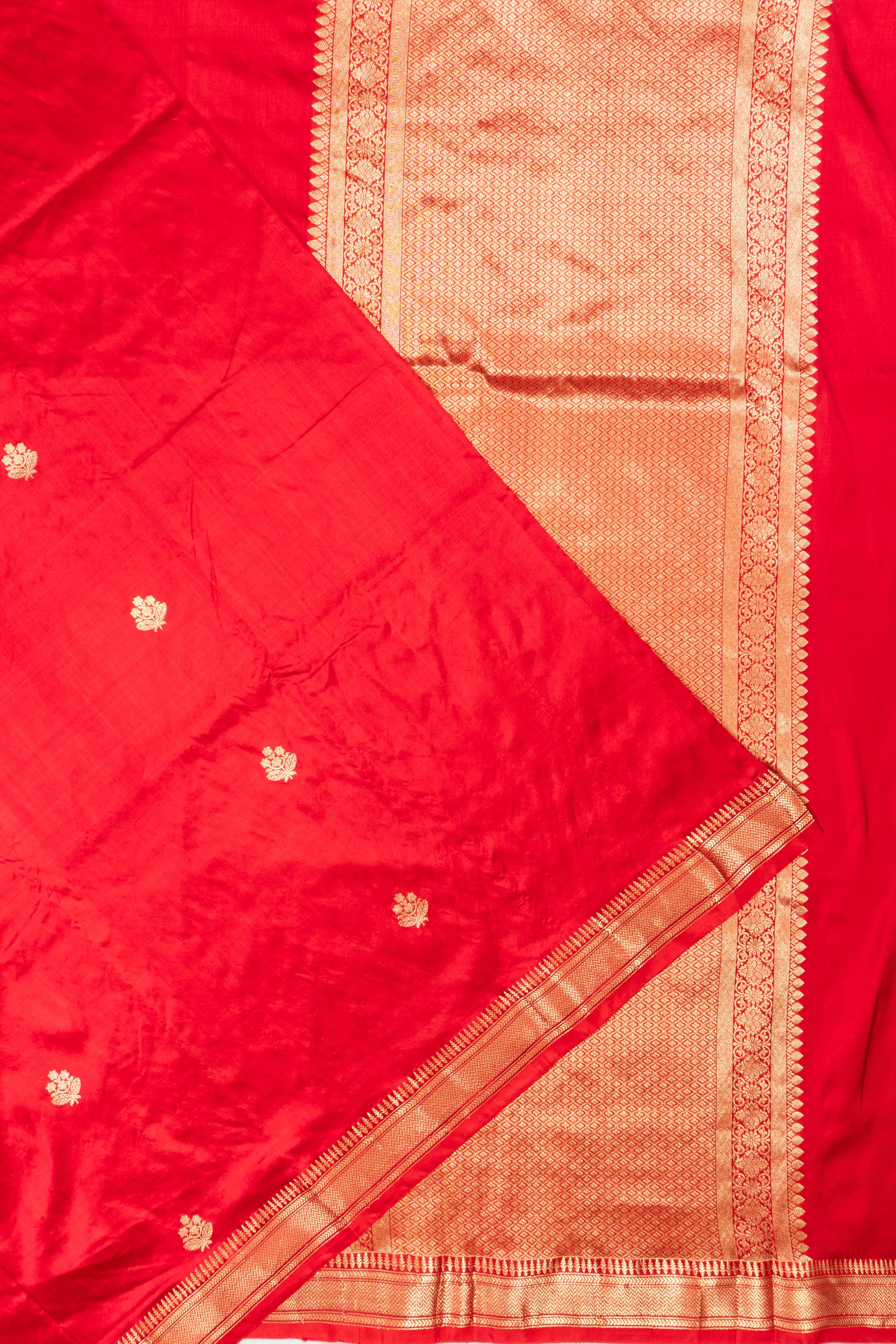 Banarasi Katan Silk Butta Red Saree