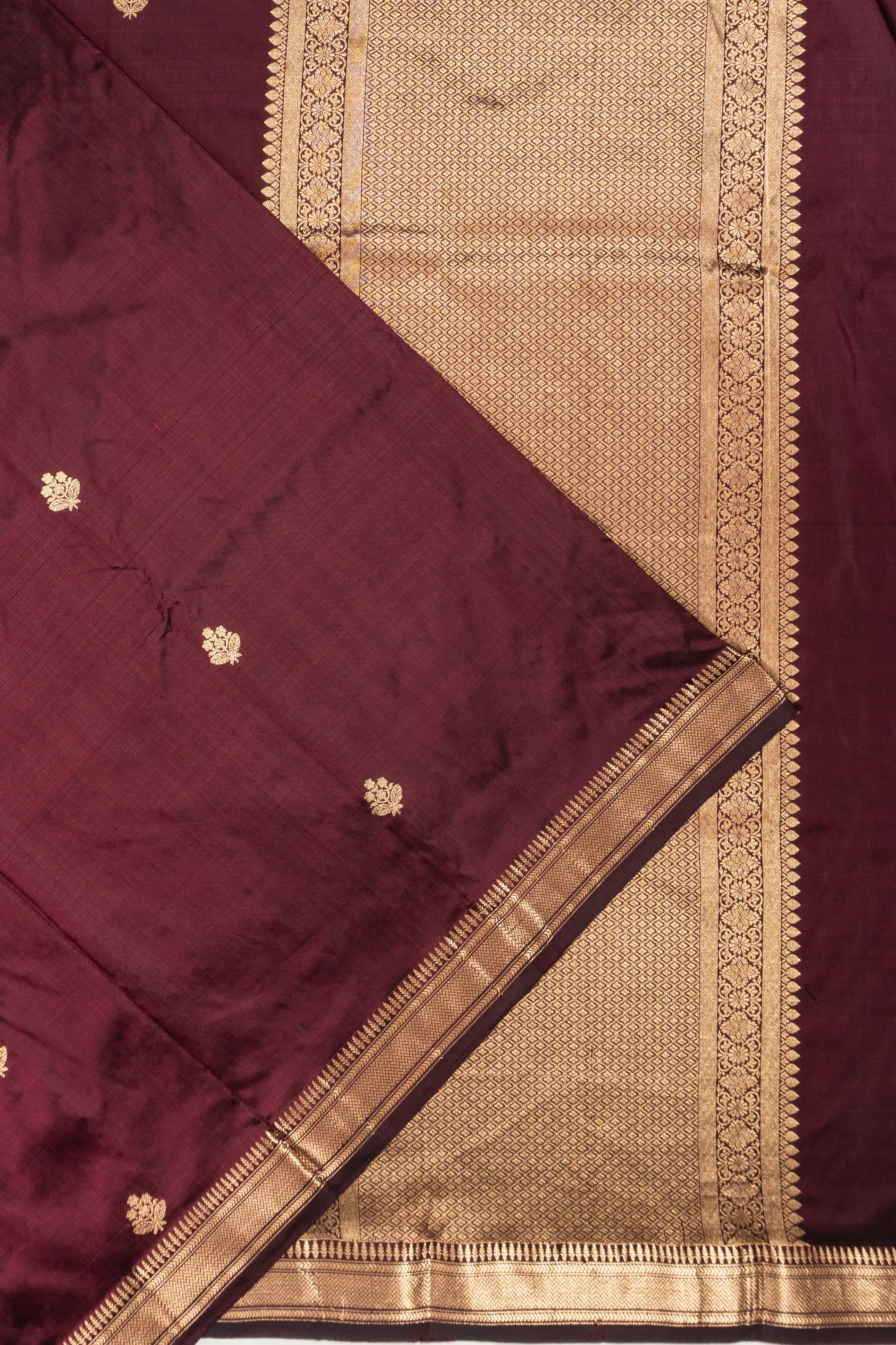 Banarasi Katan Silk Butta Maroon Saree