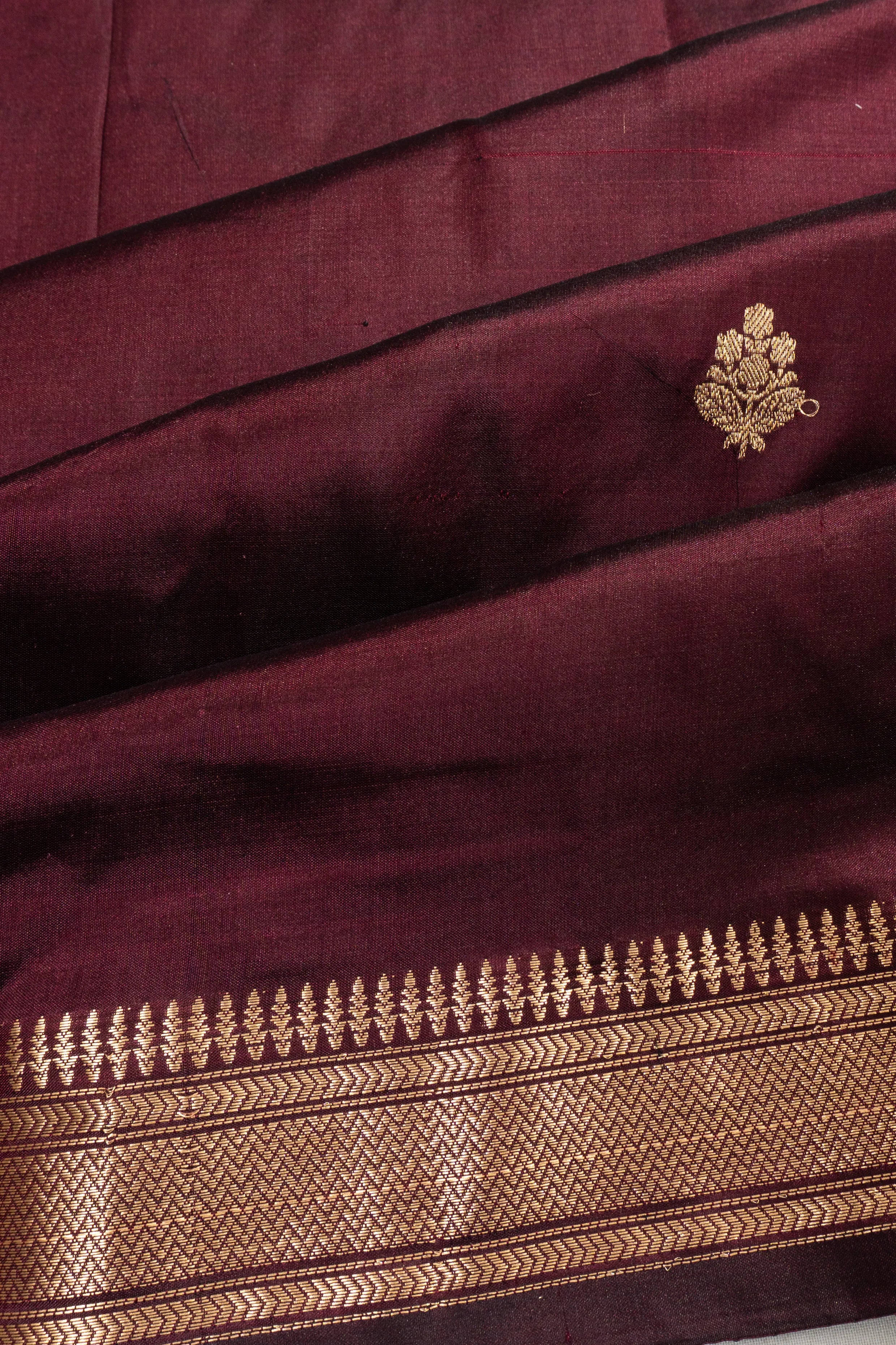 Banarasi Katan Silk Butta Maroon Saree