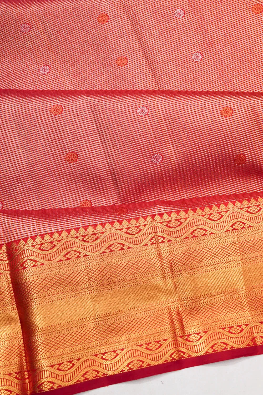 Kanchipuram Silk Tissue Brocade Maroon Saree