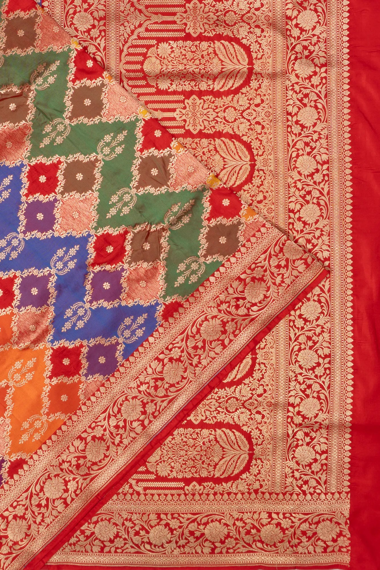 Banarasi Silk Rankat Inspired Brocade Red Saree