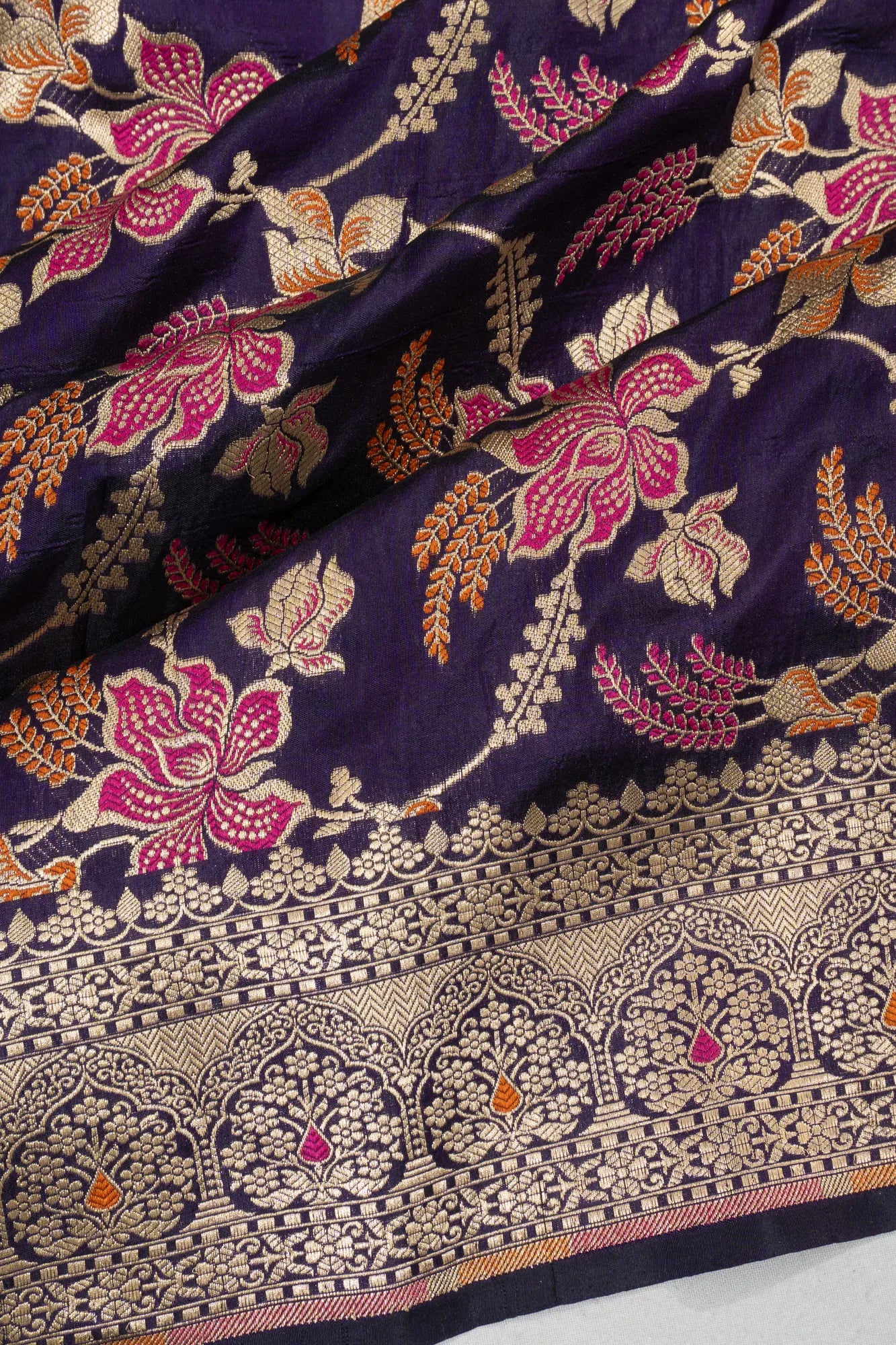 Banarasi Silk Phekwa Brocade Violet Saree