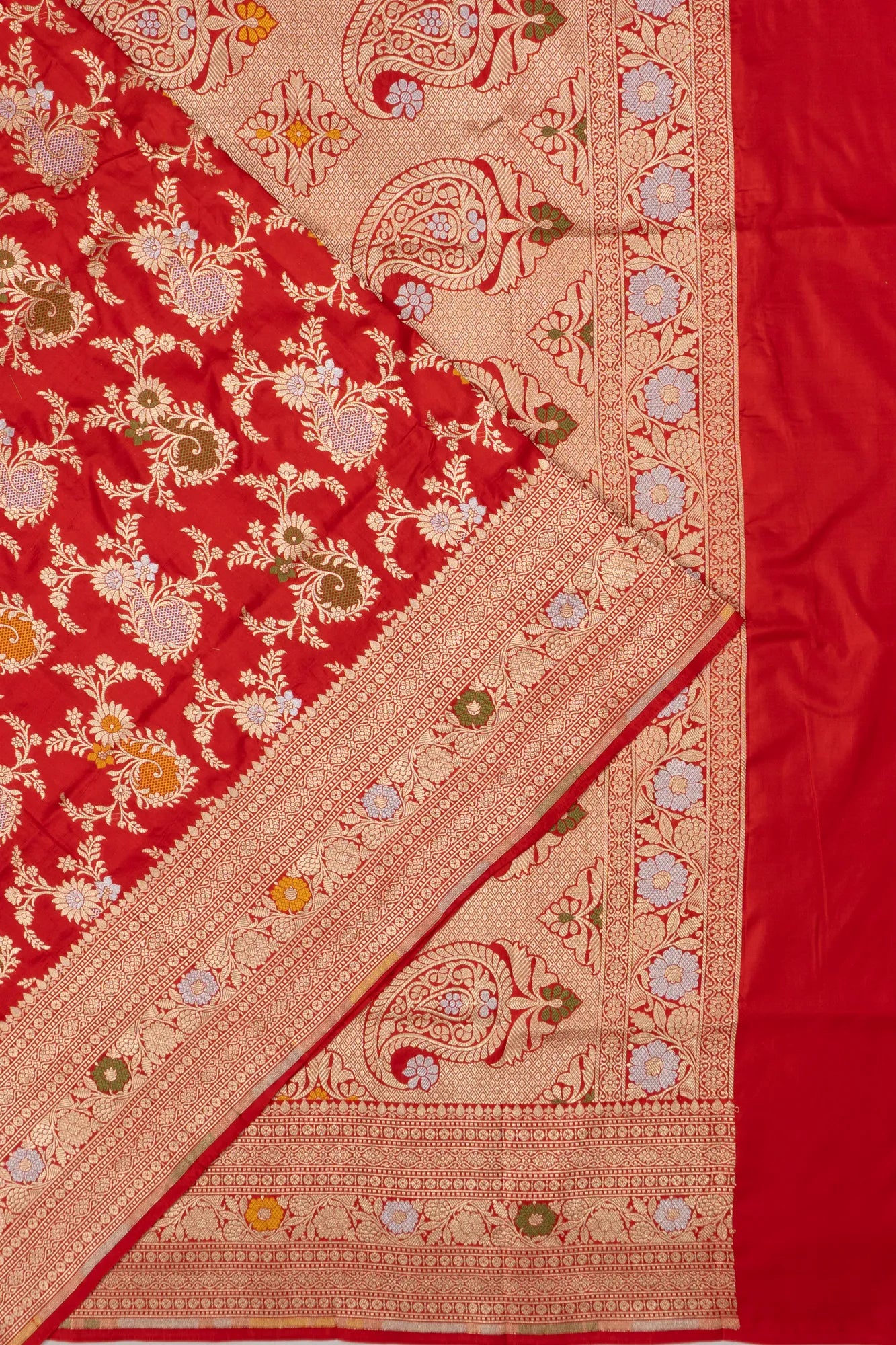 Banarasi Silk Phekwa Jaal Red Saree