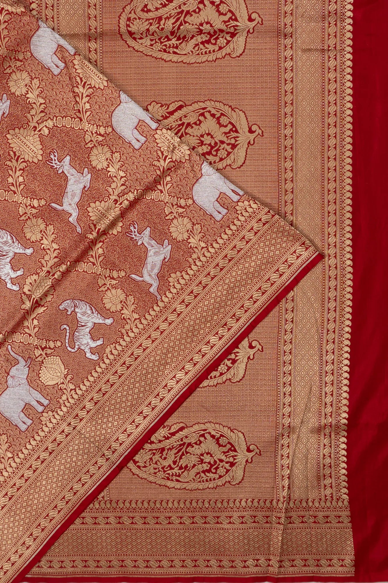 Banarasi Silk Phekwa Brocade And Butta Maroon Saree