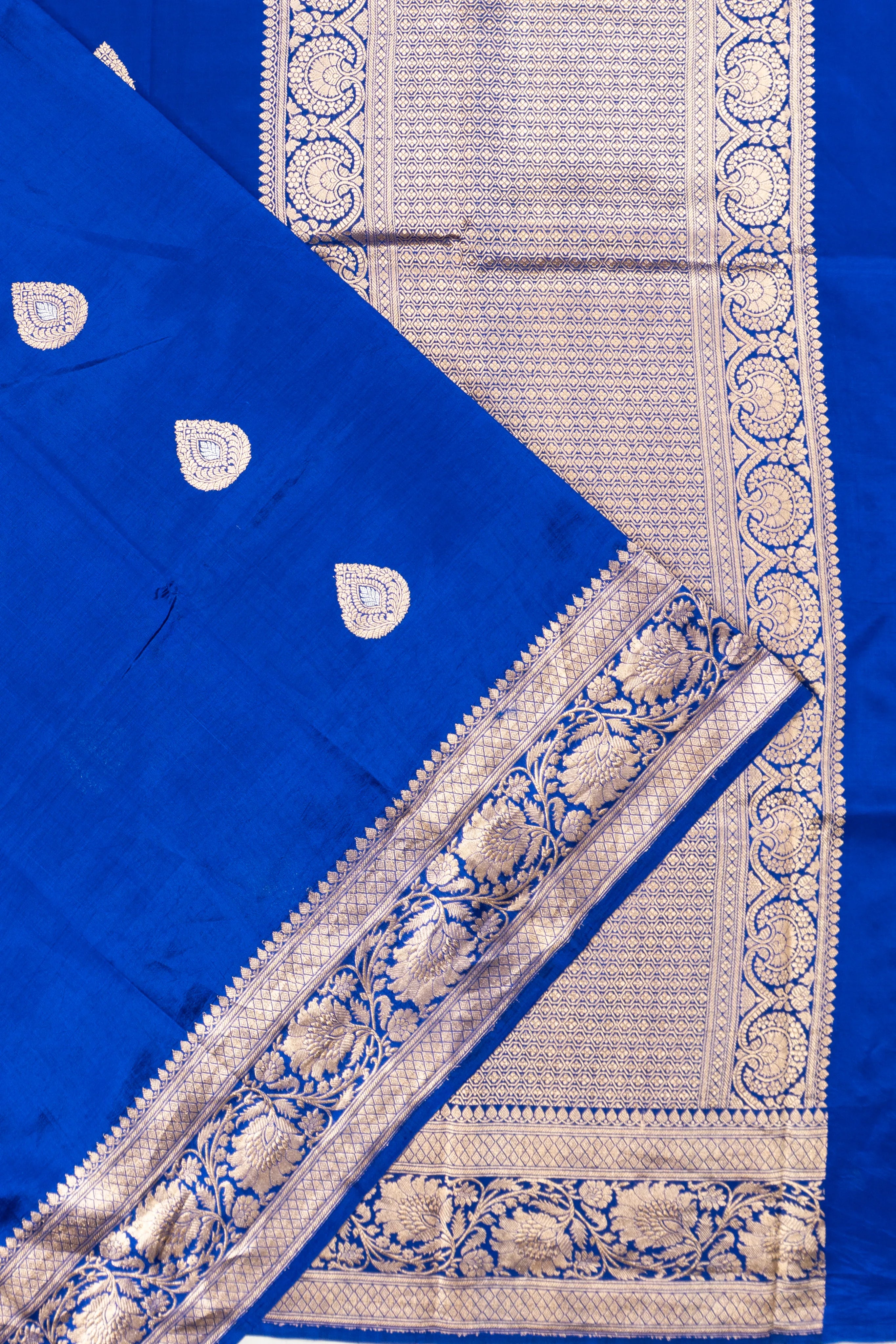 Banarasi Katan Silk Butta Ink Blue Saree
