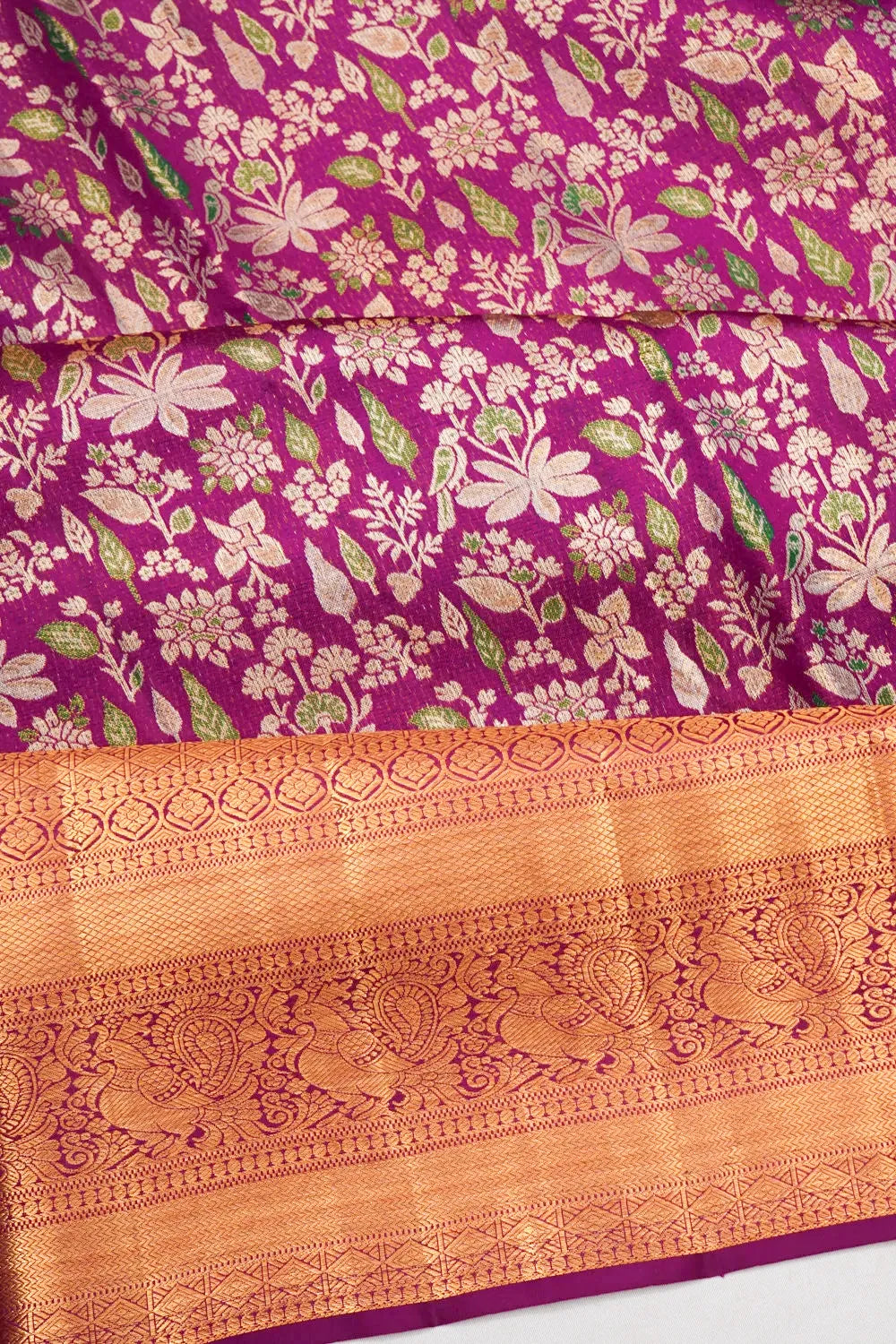 Kanchipuram Silk Jaal Purple Saree