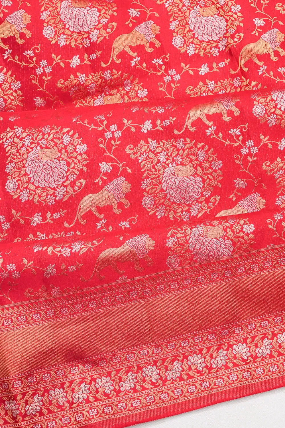 Kanchipuram Silk Jaal Vansingaram Pink Saree