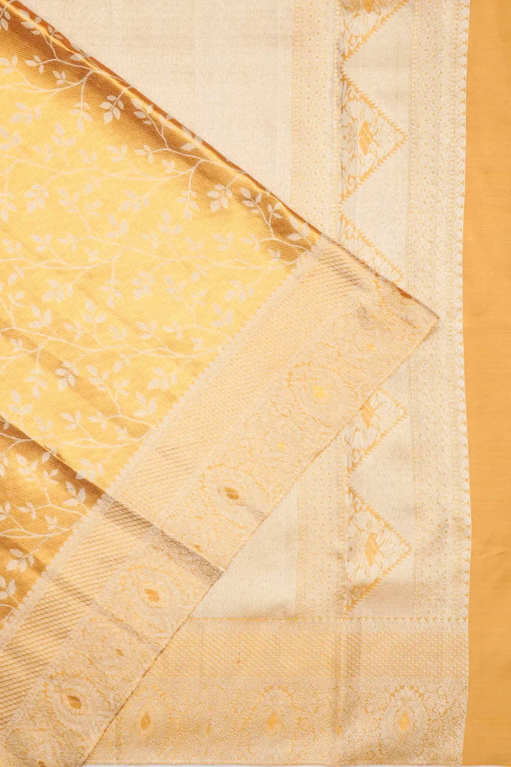 Kanchipuram Silk Tissue Brocade Gold Saree