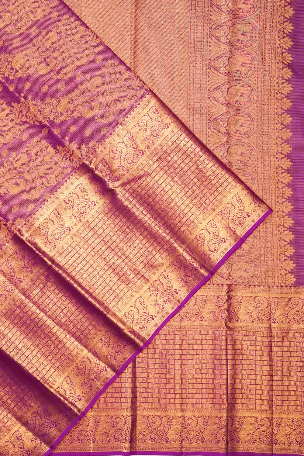 Taranga Kanchi Silk Tissue Vanasingaram Jaal Pink Saree