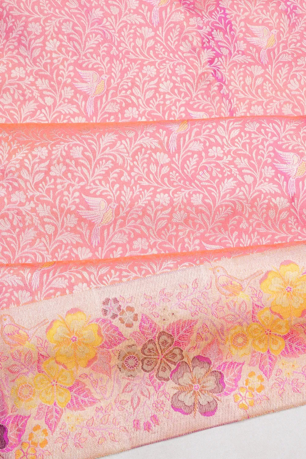 Taranga Kanchi Silk Tissue Brocade Baby Pink Saree