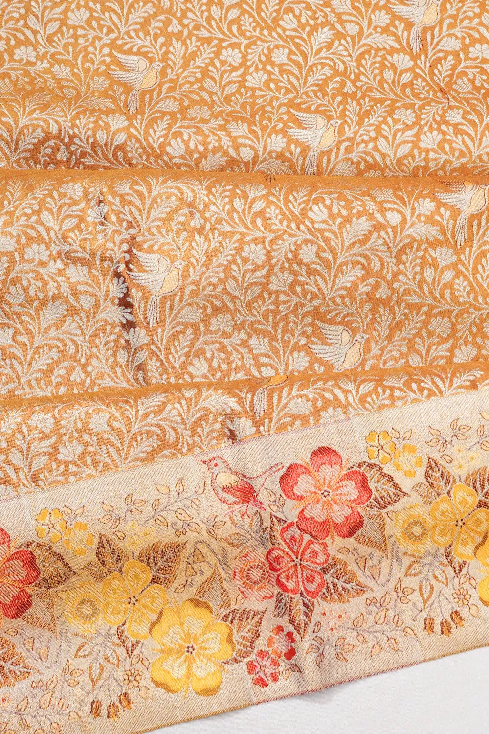 Taranga Kanchi Silk Brocade Brown Saree