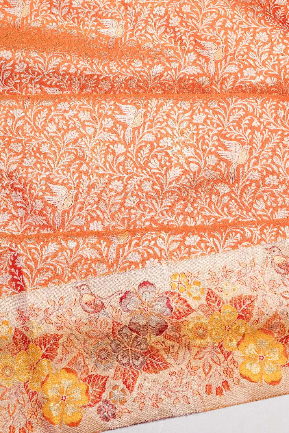 Taranga Kanchi Silk Brocade Peach Saree