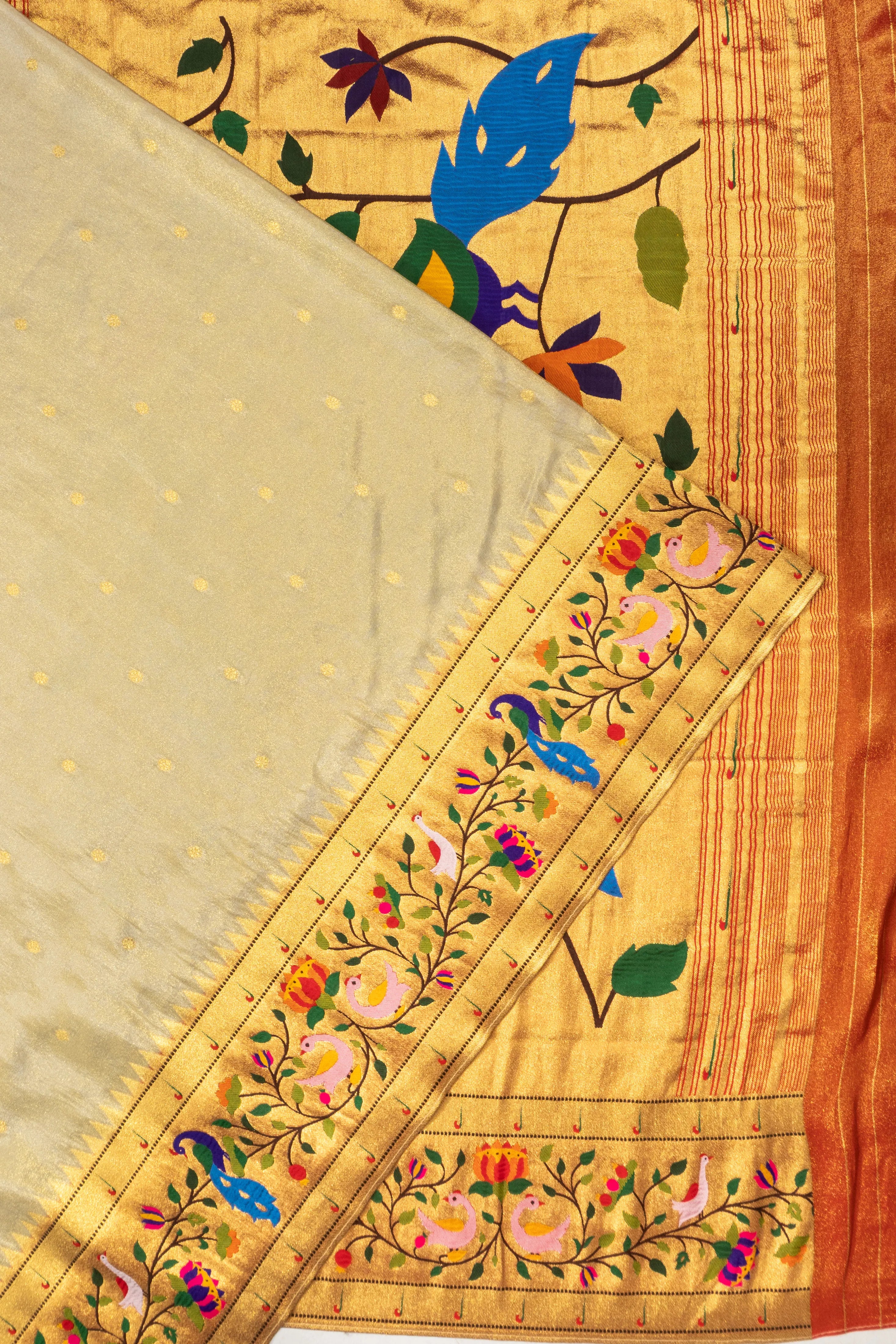 Muniya Silk Tissue Butta Grey Saree