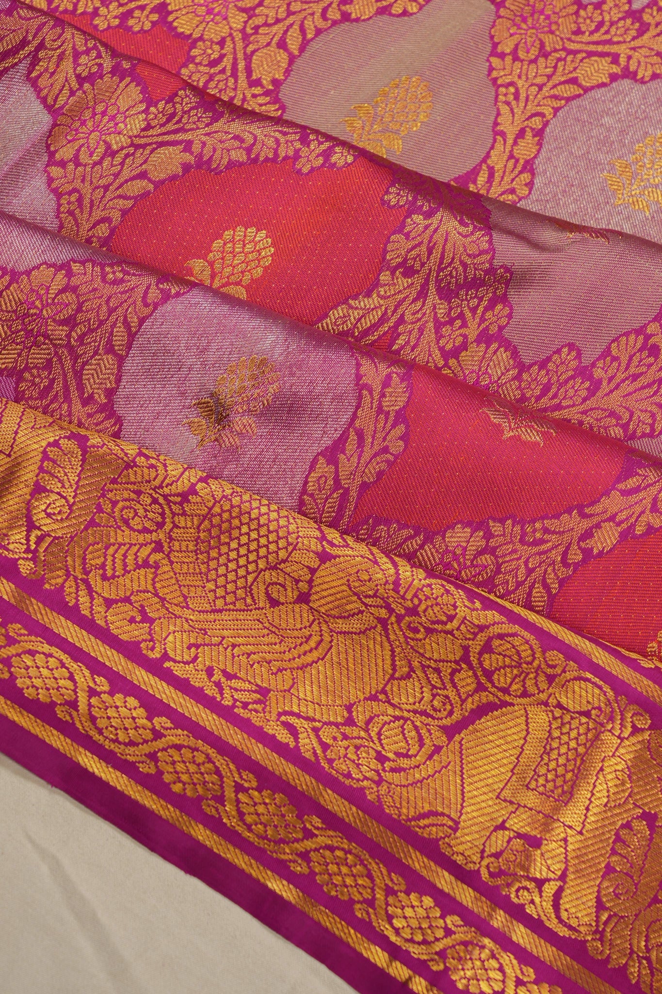 Kanchipuram Silk Brocade Purple Saree