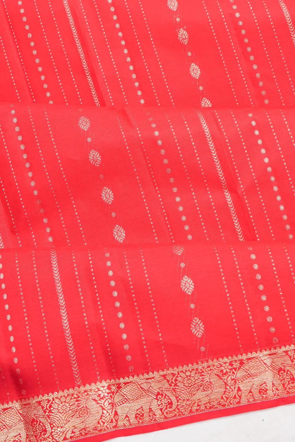 Taranga Kanchi Silk Brocade Red Saree