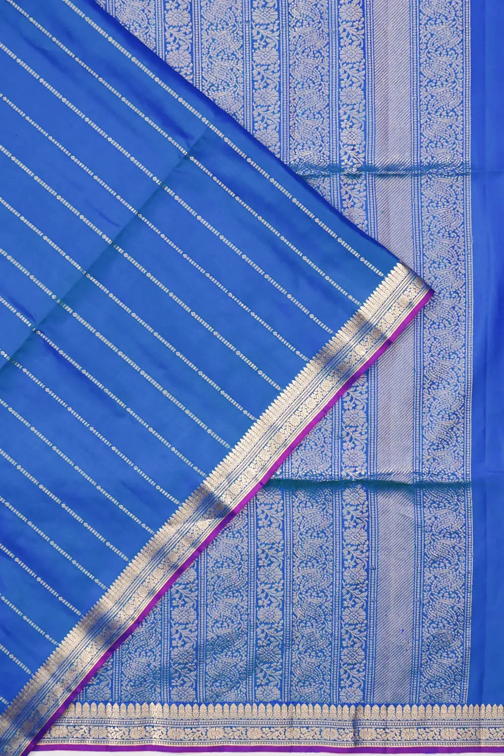 Coimbatore Soft Silk Lines Azure Blue Saree