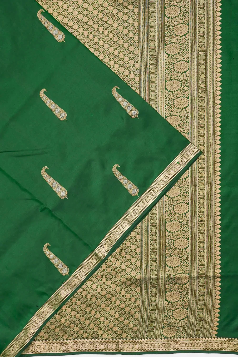 Coimbatore Soft Silk Butta Bottle Green Saree