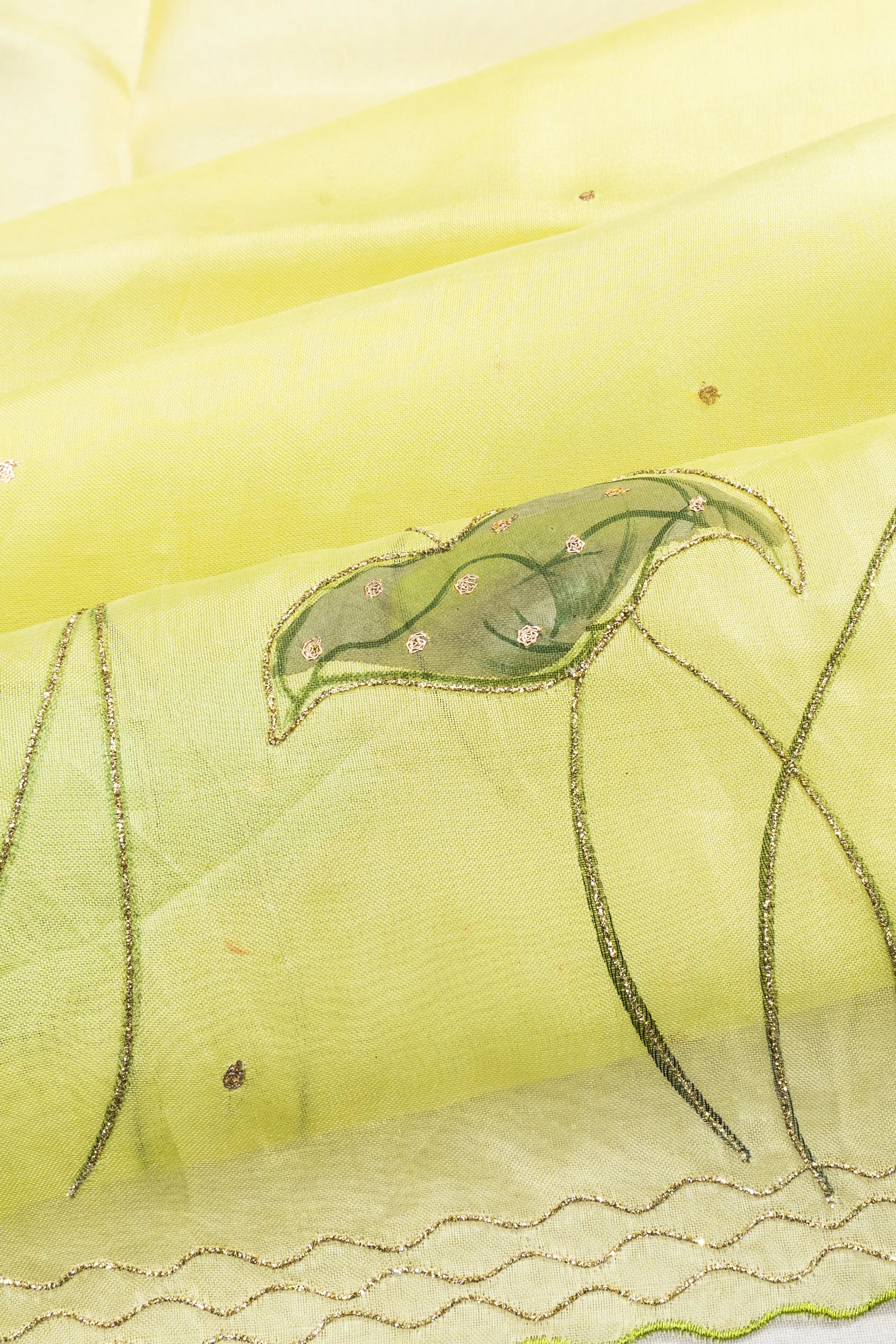 Organza Butta Pista Green Saree