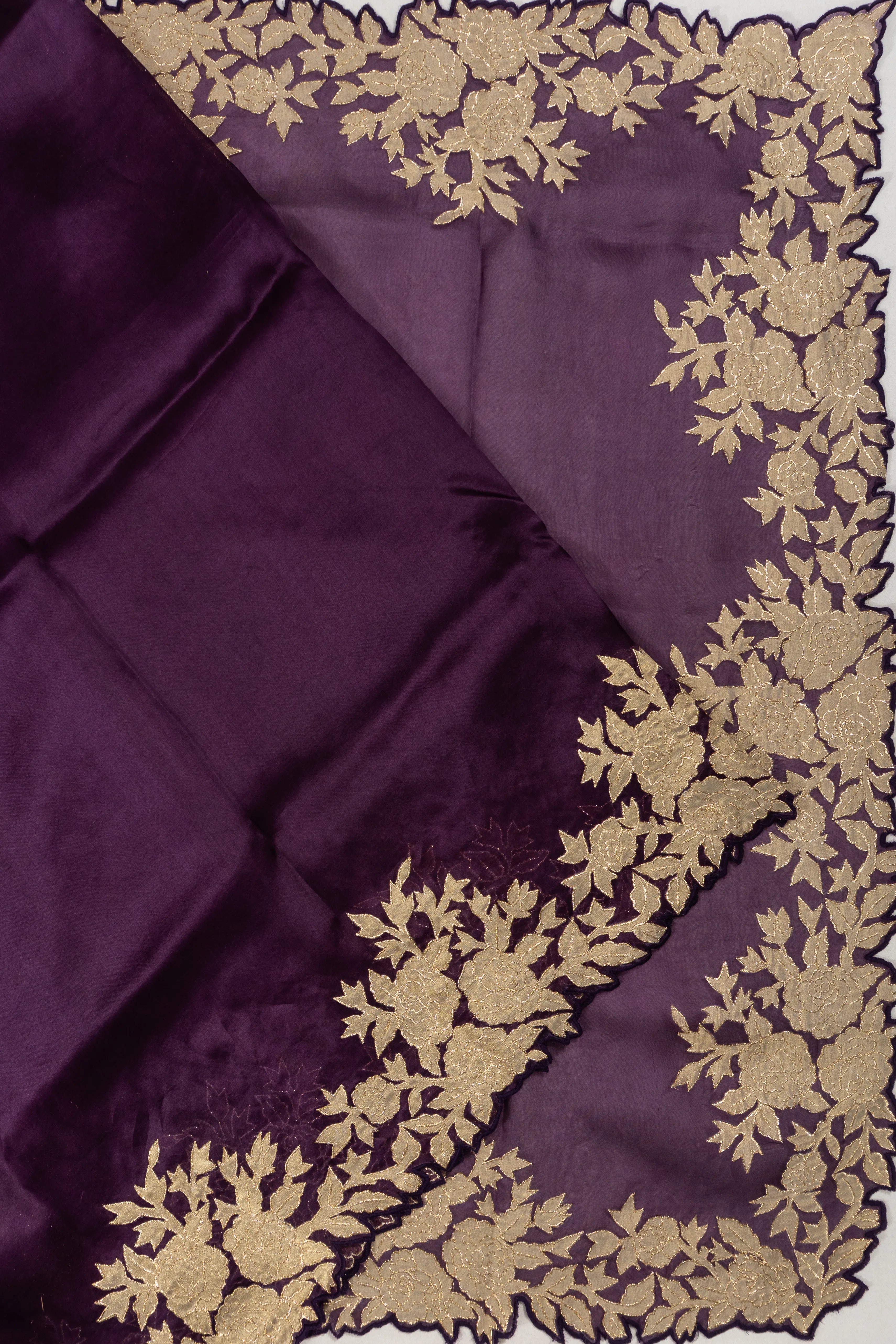 Organza Butta Violet Saree