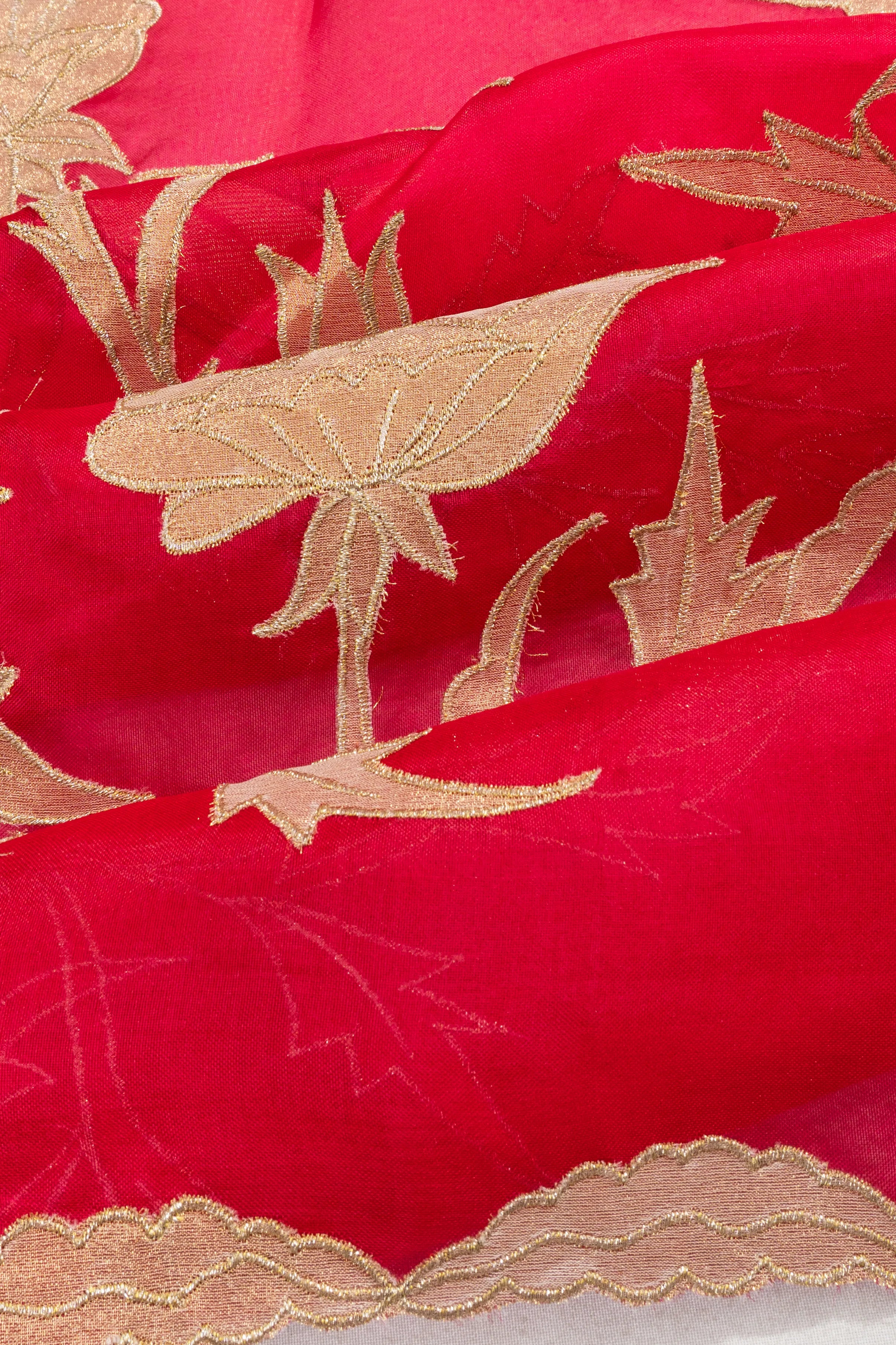 Organza Butta Magenta Saree