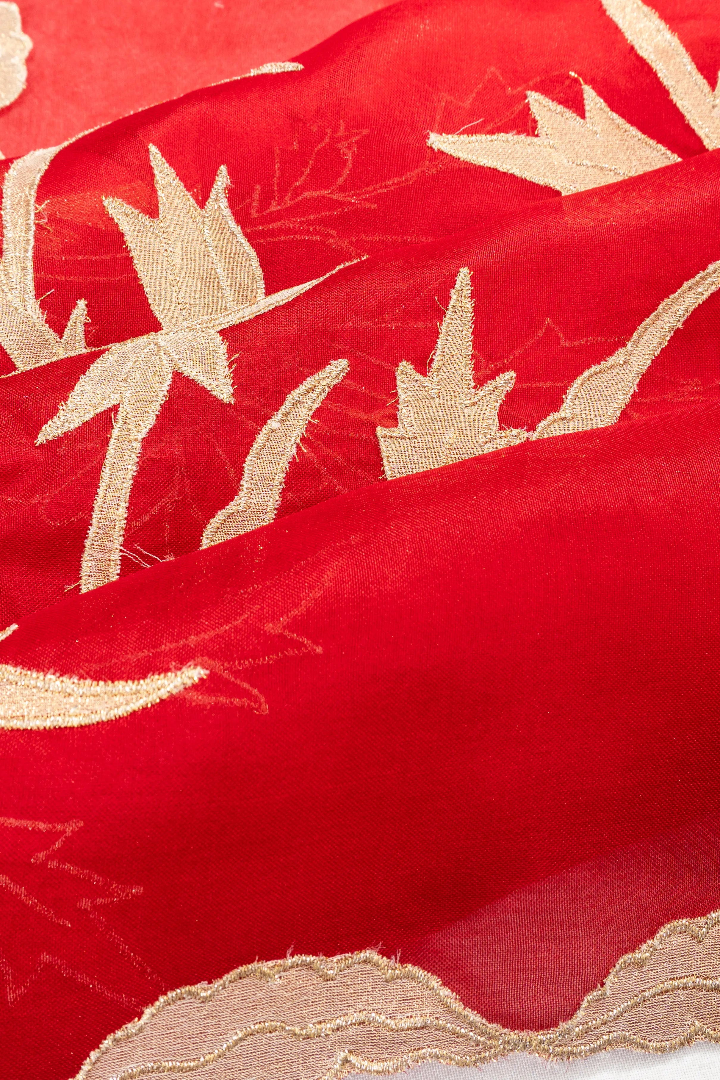 Organza Butta Red Saree