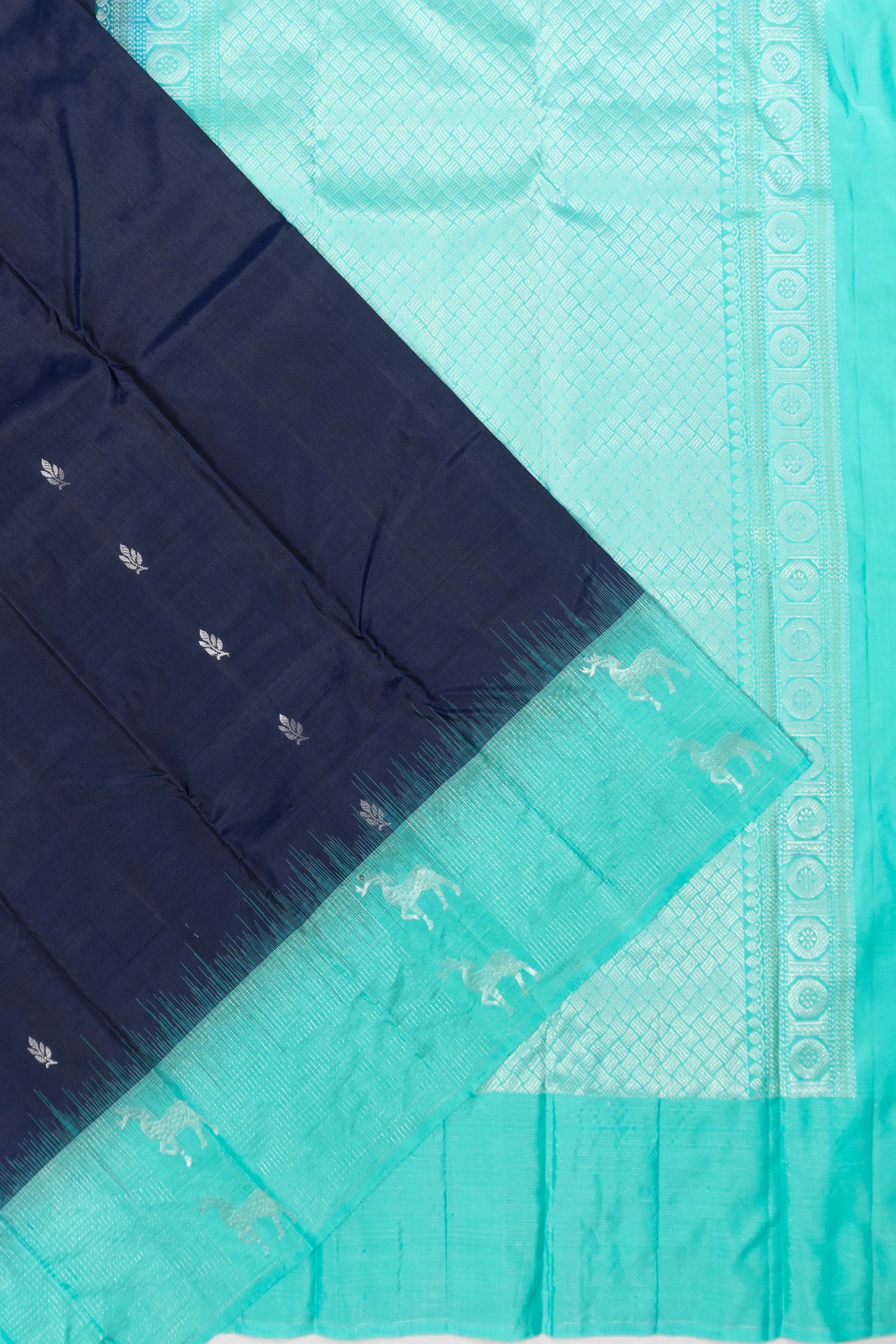 Taranga Kanchi Silk Butta Teal Blue saree