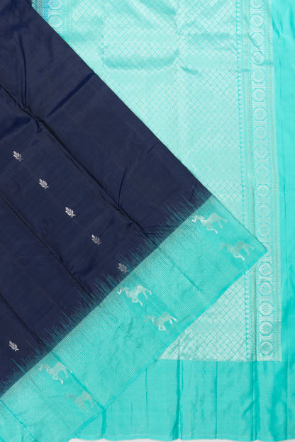 Taranga Kanchi Silk Butta Teal Blue saree