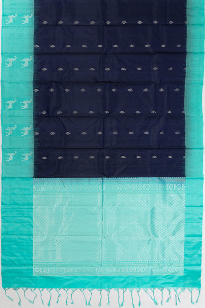 Taranga Kanchi Silk Butta Teal Blue saree