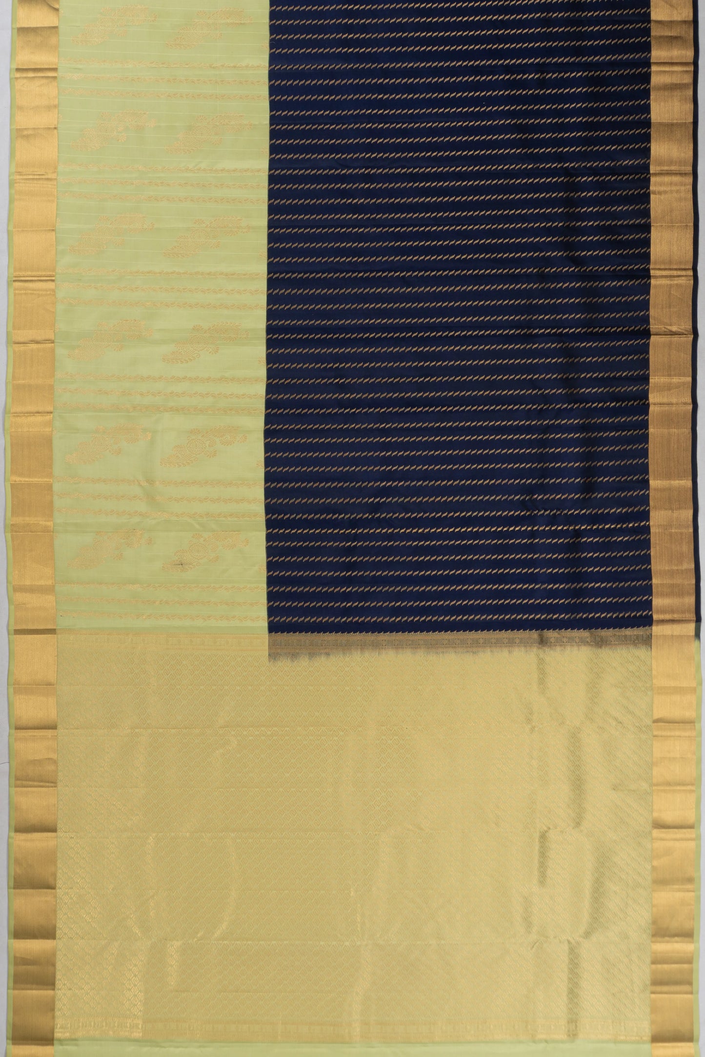 Taranga Kanchi Silk Lines Midnight Blue Saree