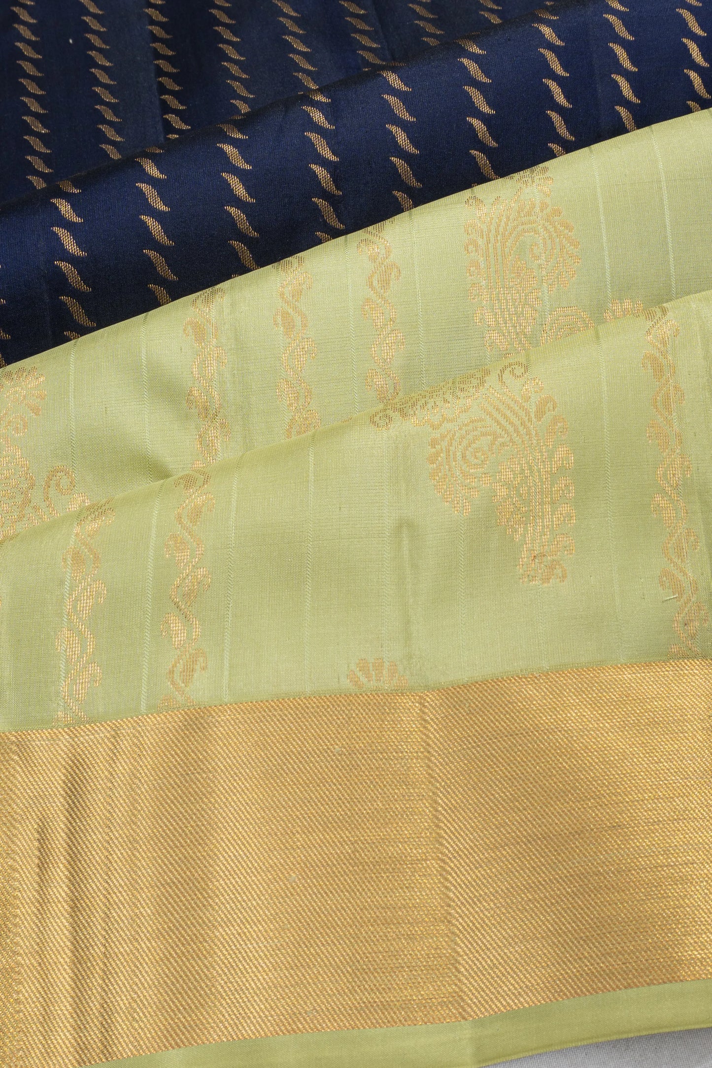 Taranga Kanchi Silk Lines Midnight Blue Saree