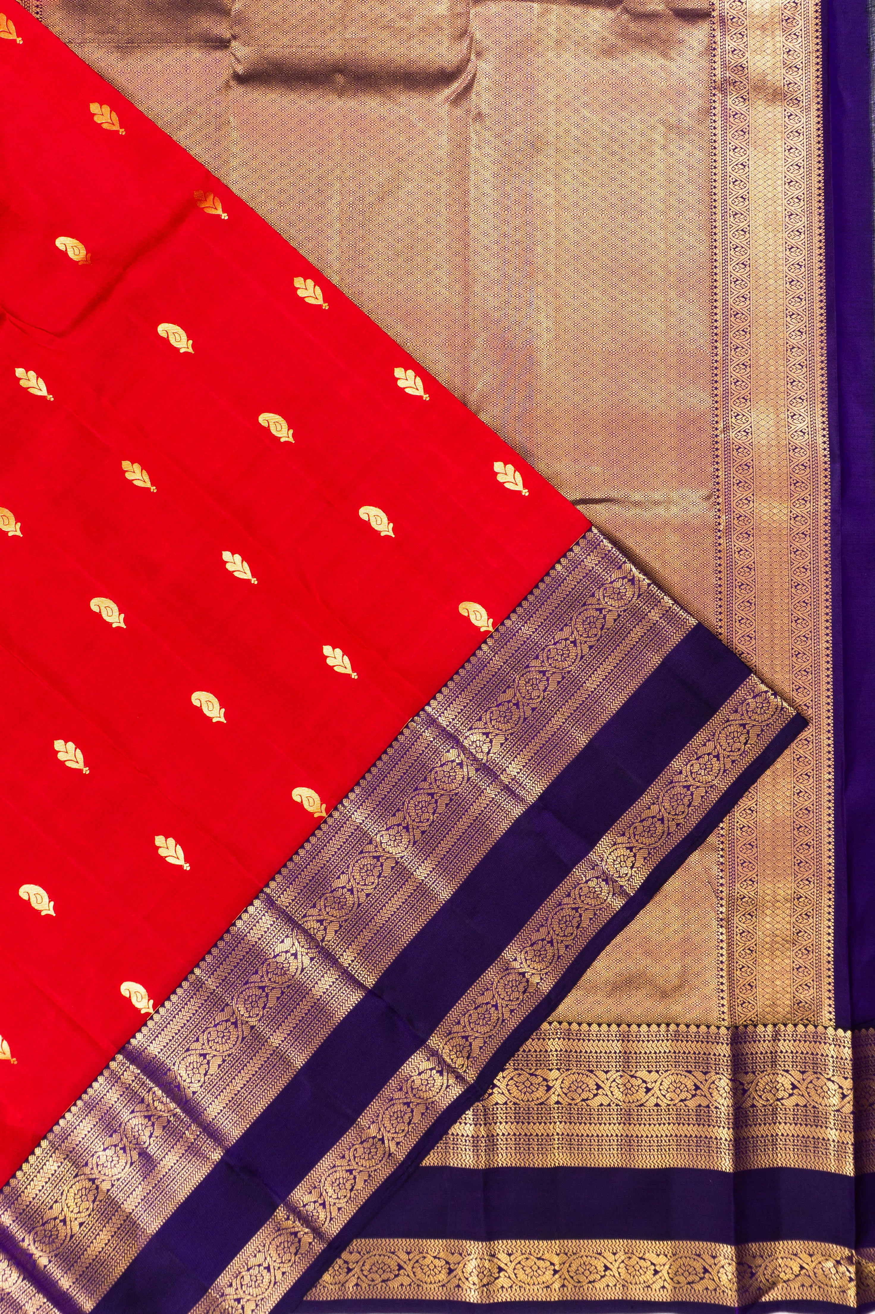 Taranga Kanchi Silk Butta Red Saree
