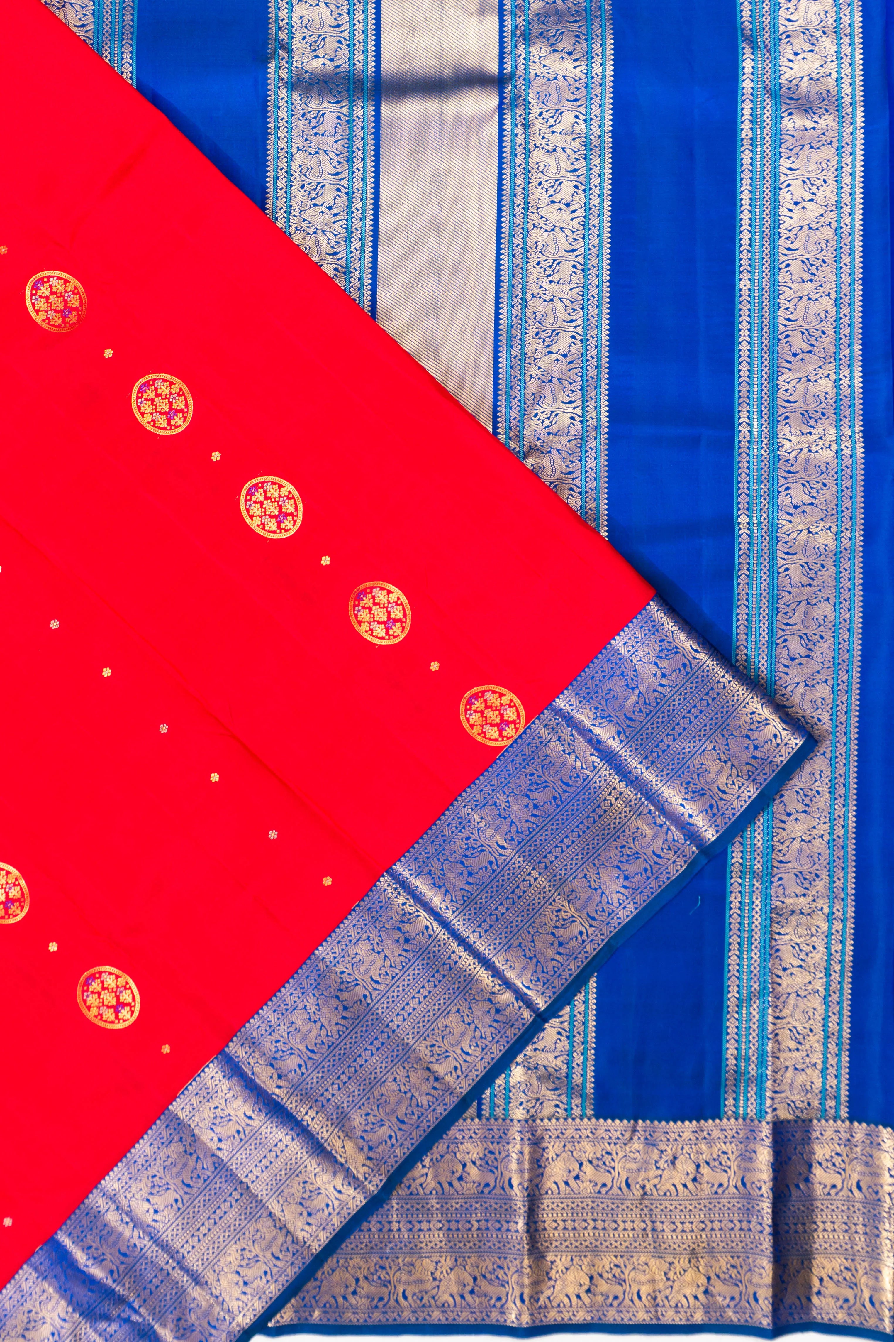 Taranga Kanchi Silk Butta Red Saree