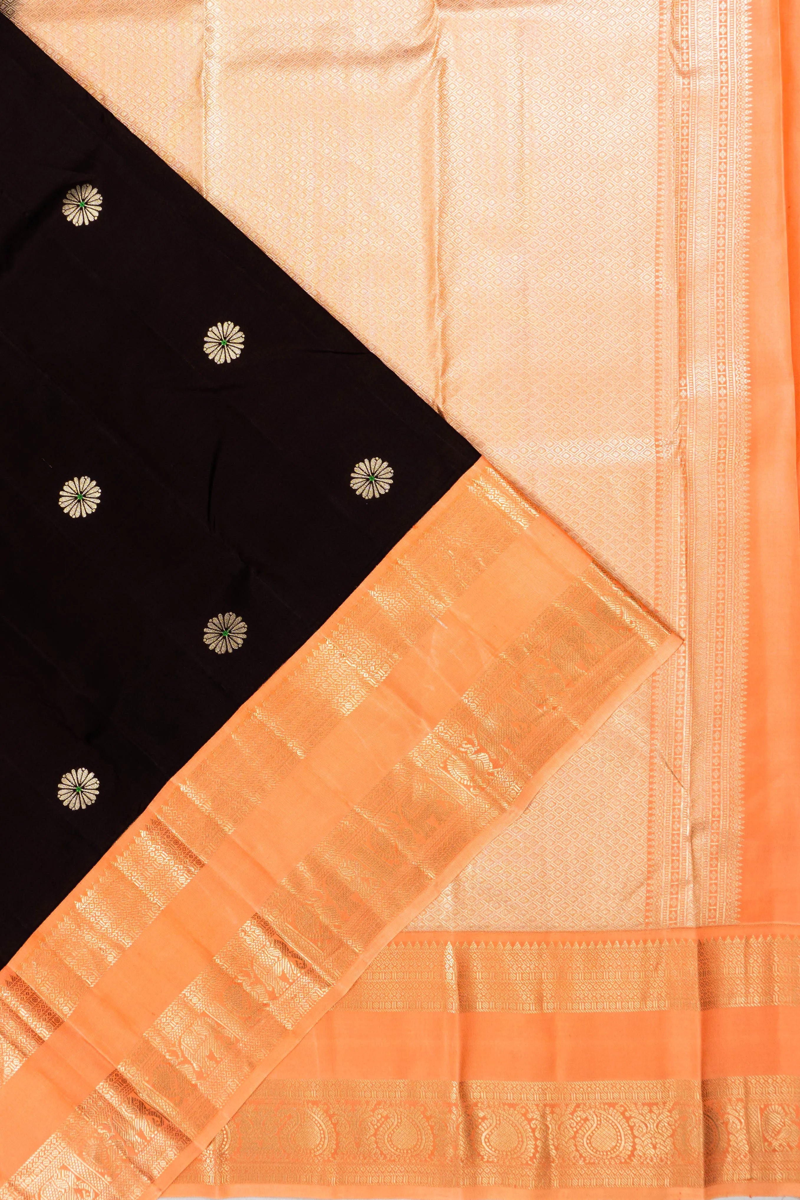 Taranga Kanchi Silk Butta Black Saree