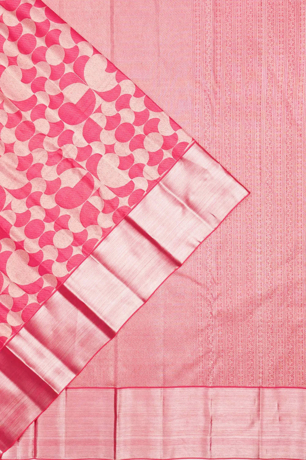 Kanchipuram Silk Brocade Pink Saree