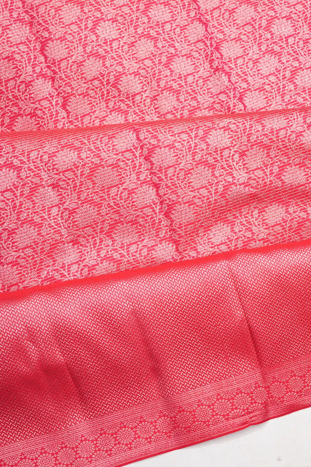 Kanchipuram Silk Brocade Pink Saree