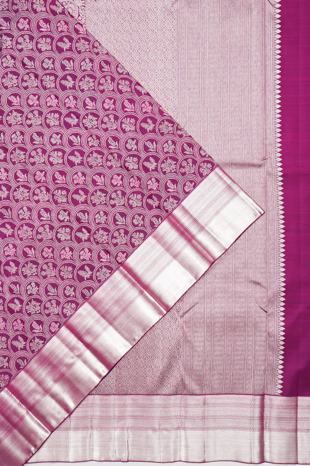 Kanchipuram Silk Brocade Violet Saree