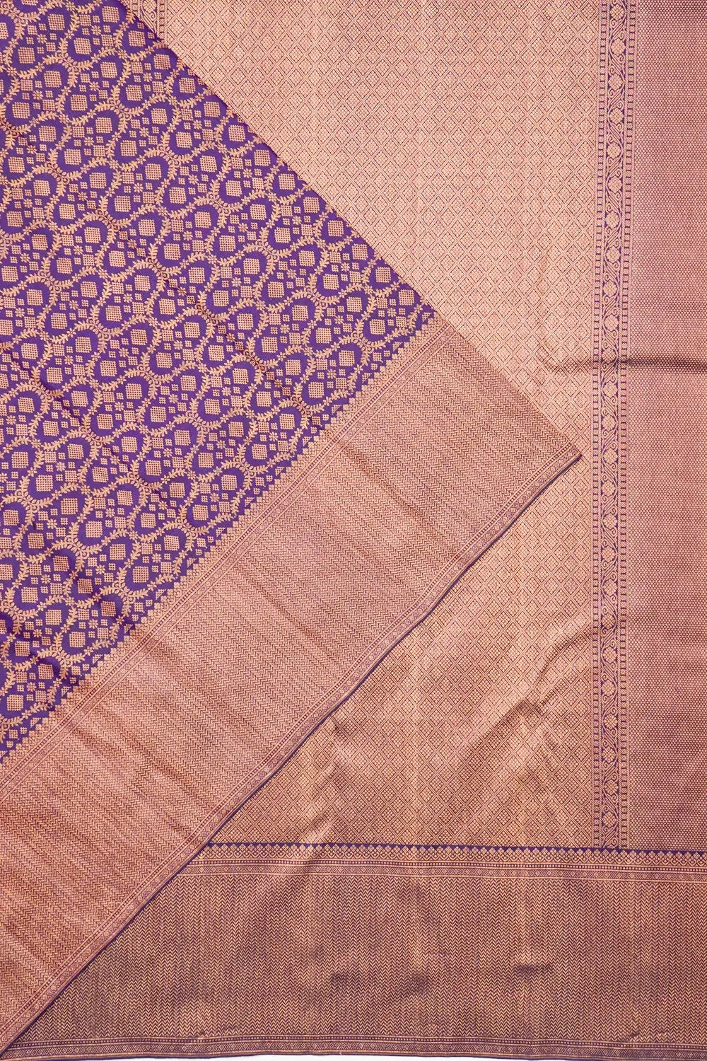 Kanchipuram Silk Brocade Violet Saree