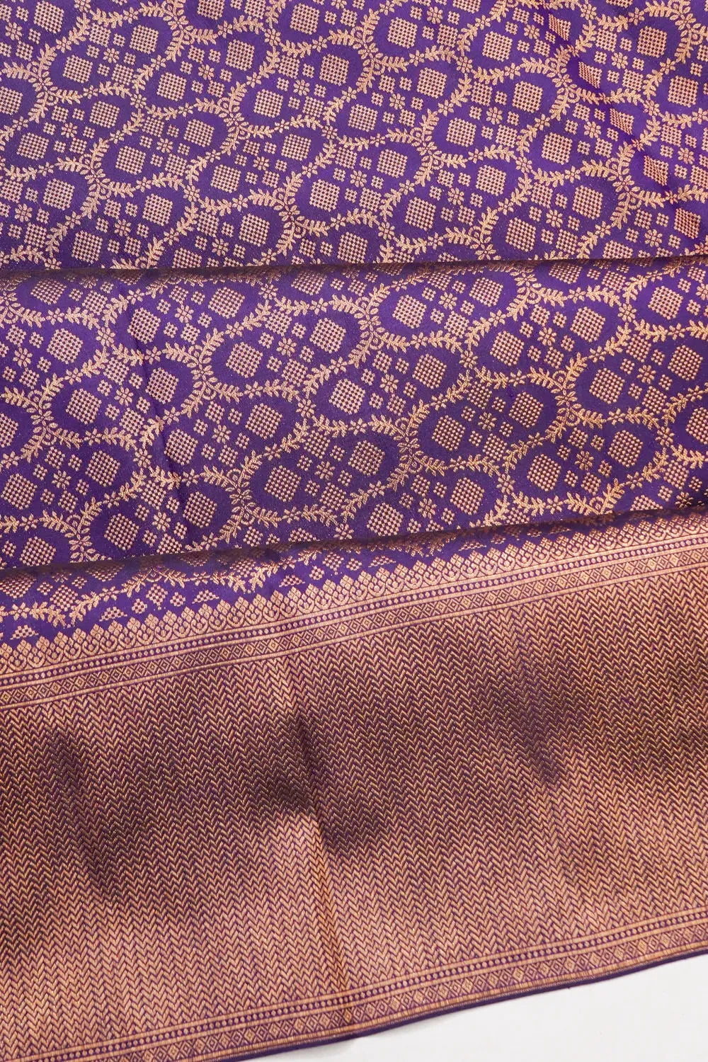 Kanchipuram Silk Brocade Violet Saree