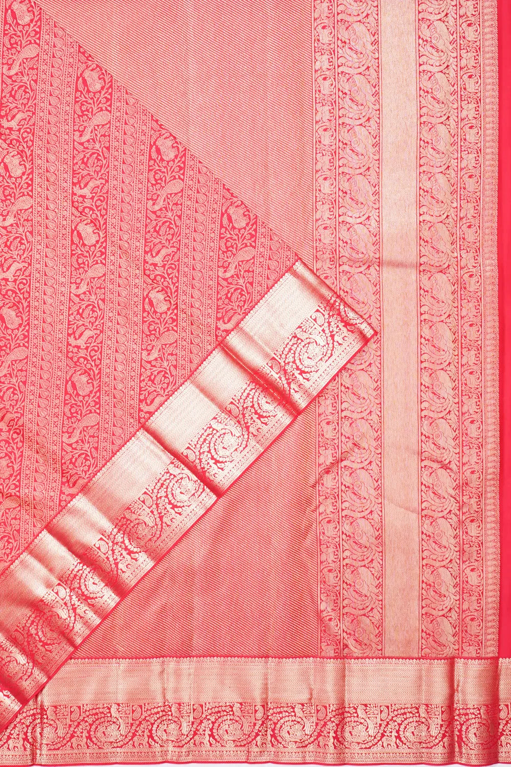 Kanchipuram Silk Brocade Pink Saree