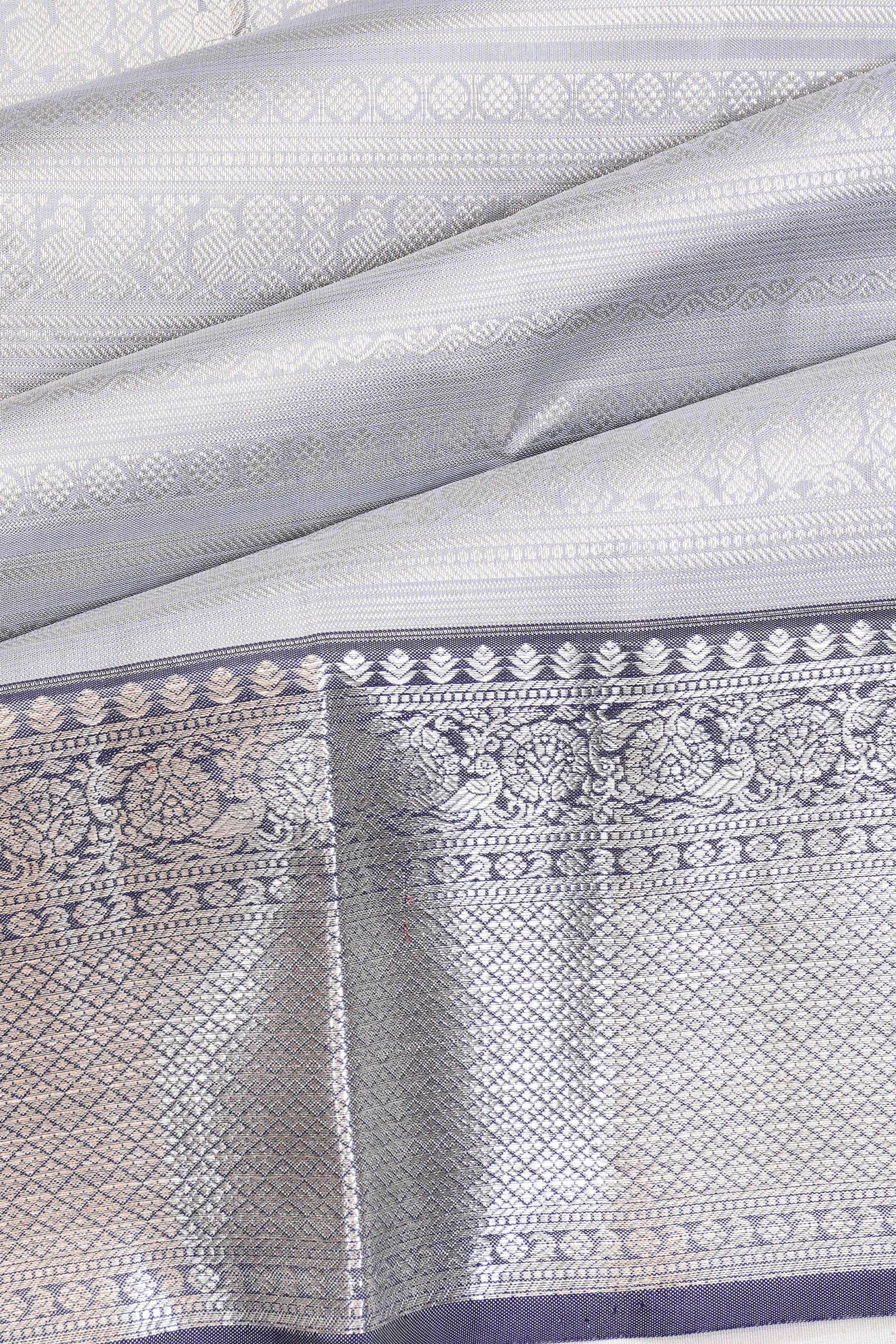 Taranga Kanchi Silk Brocade Grey Saree