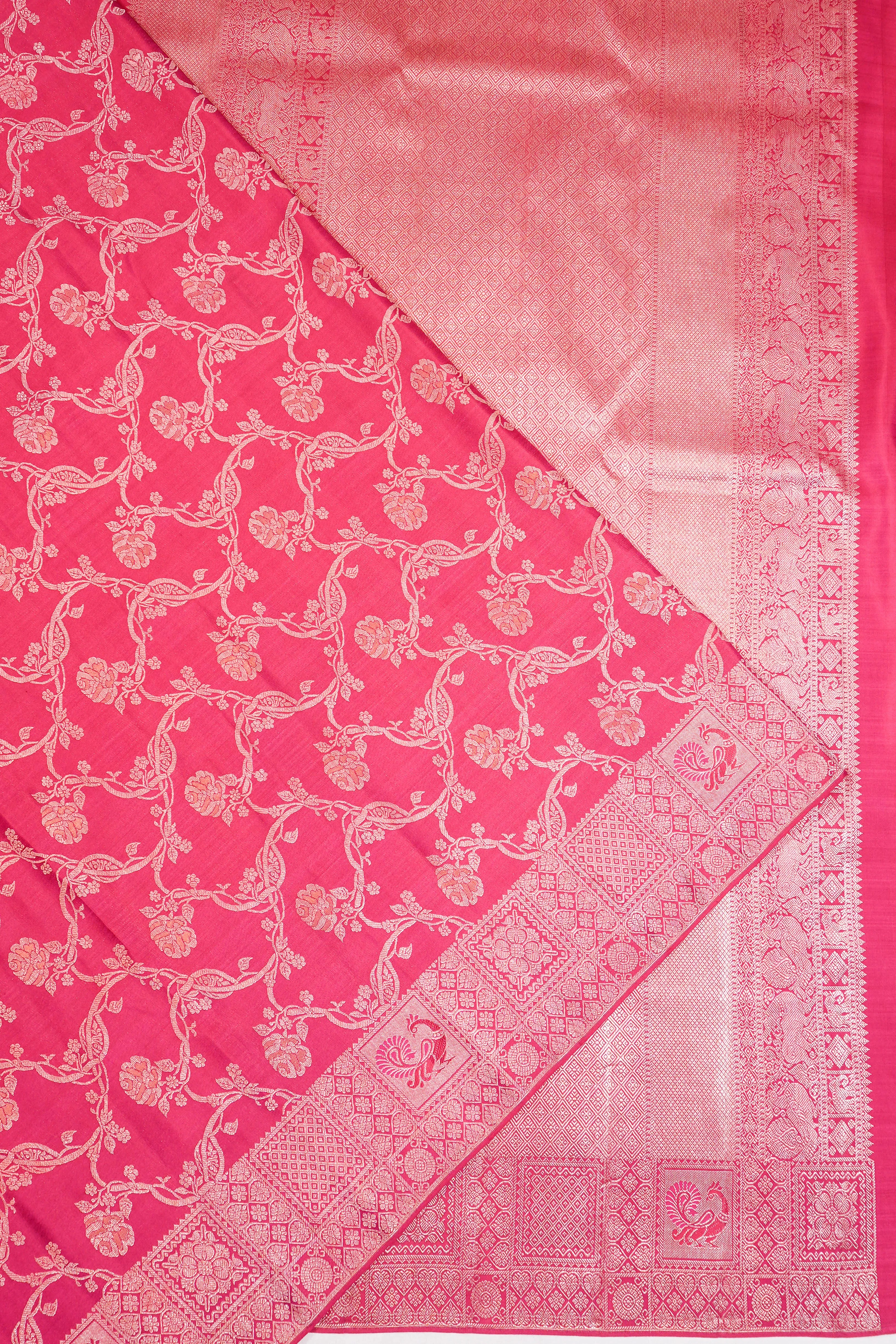 Taranga Kanchi Silk Brocade Pink Saree