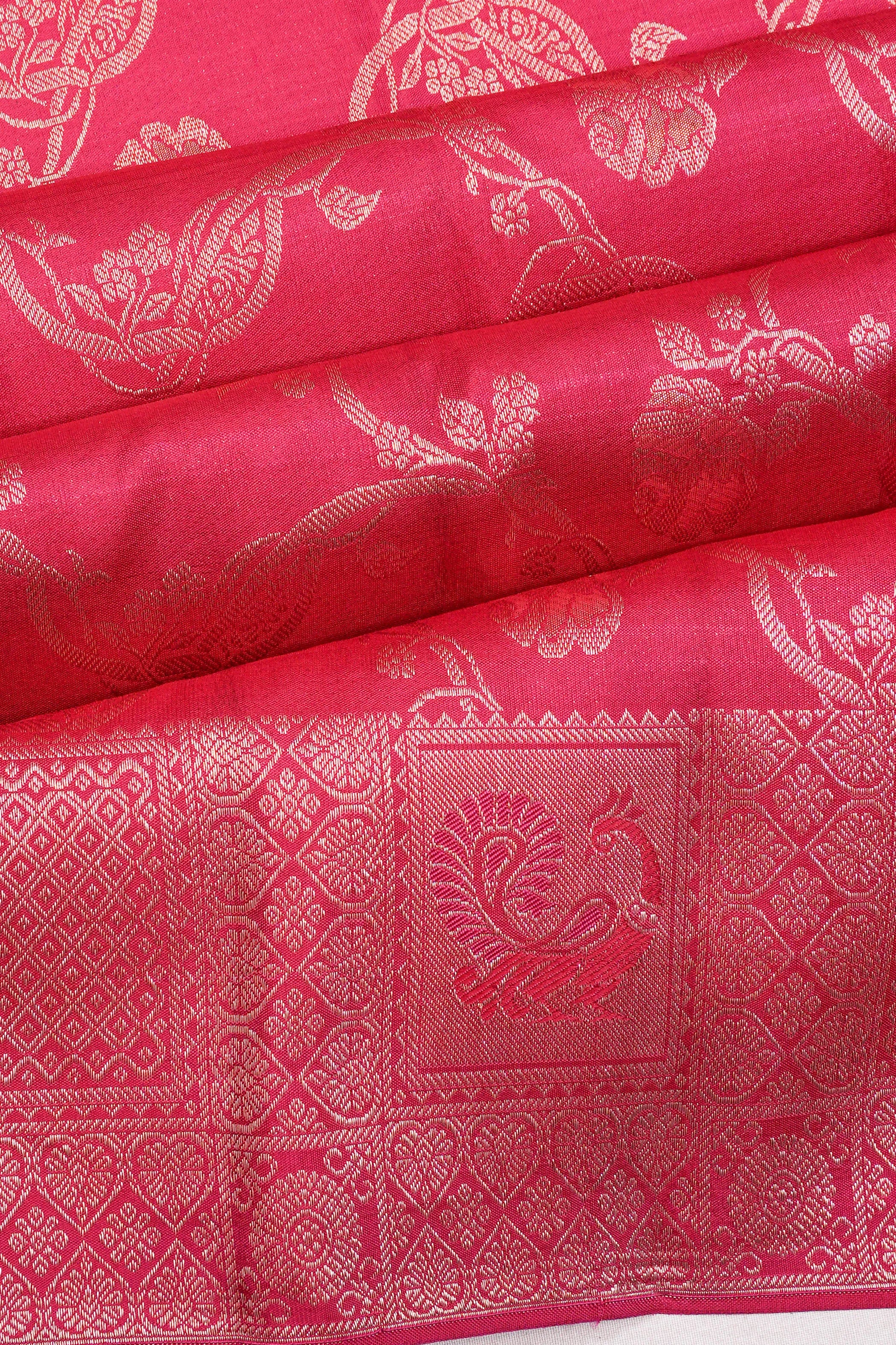 Taranga Kanchi Silk Brocade Pink Saree
