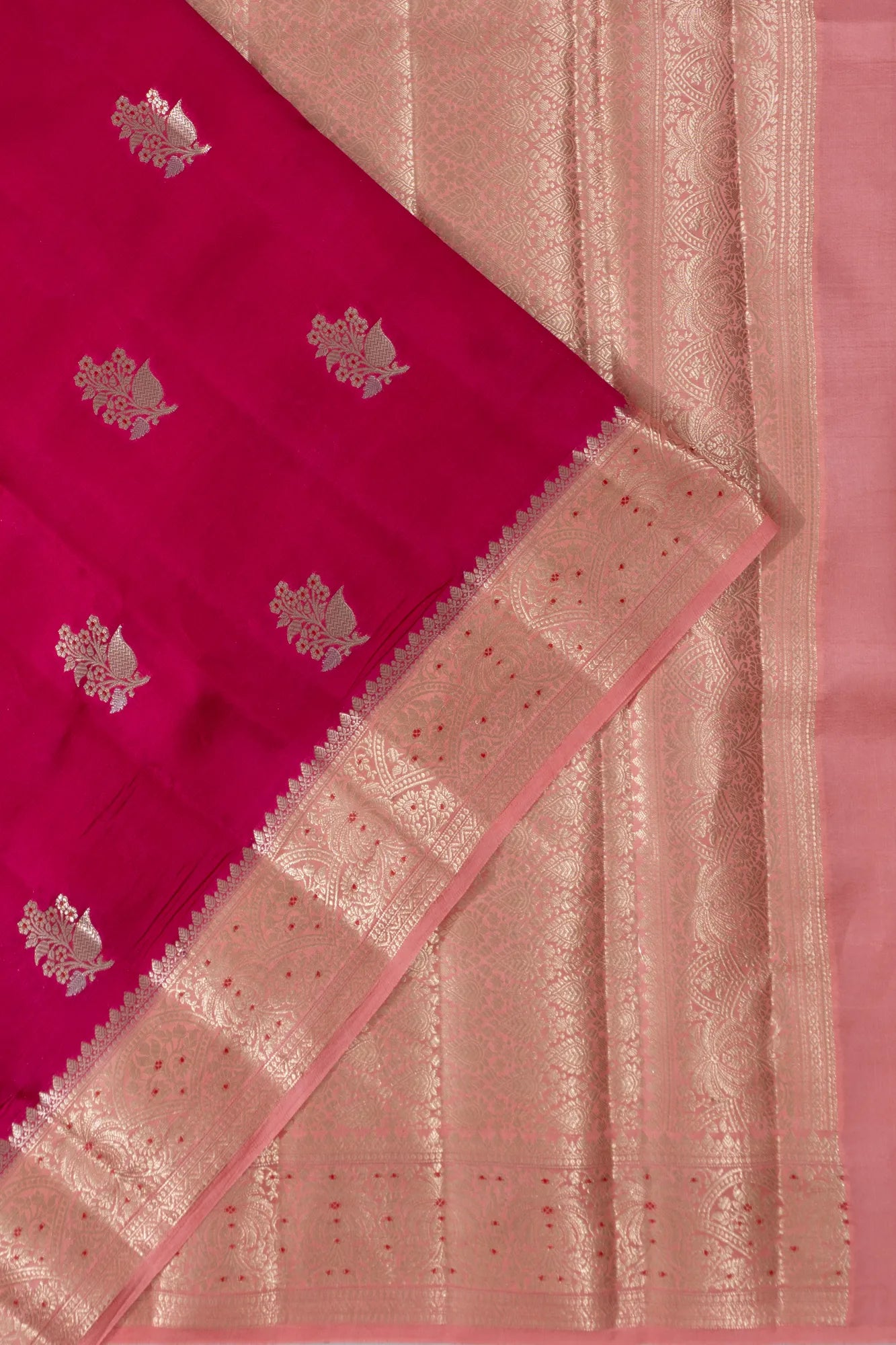 Chiniya Silk Butta Red Saree