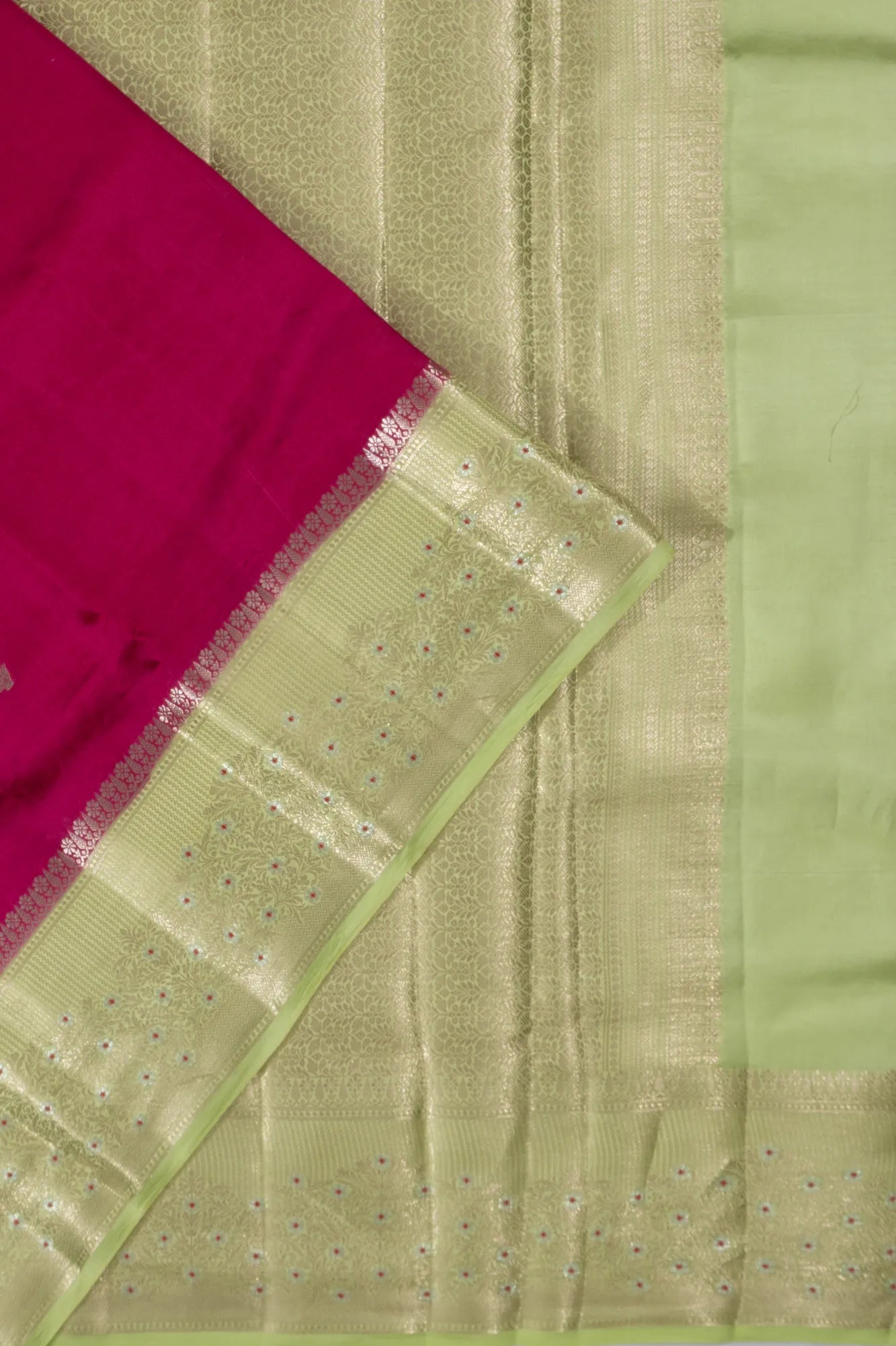 Chiniya Silk Butta Dark Pink Saree