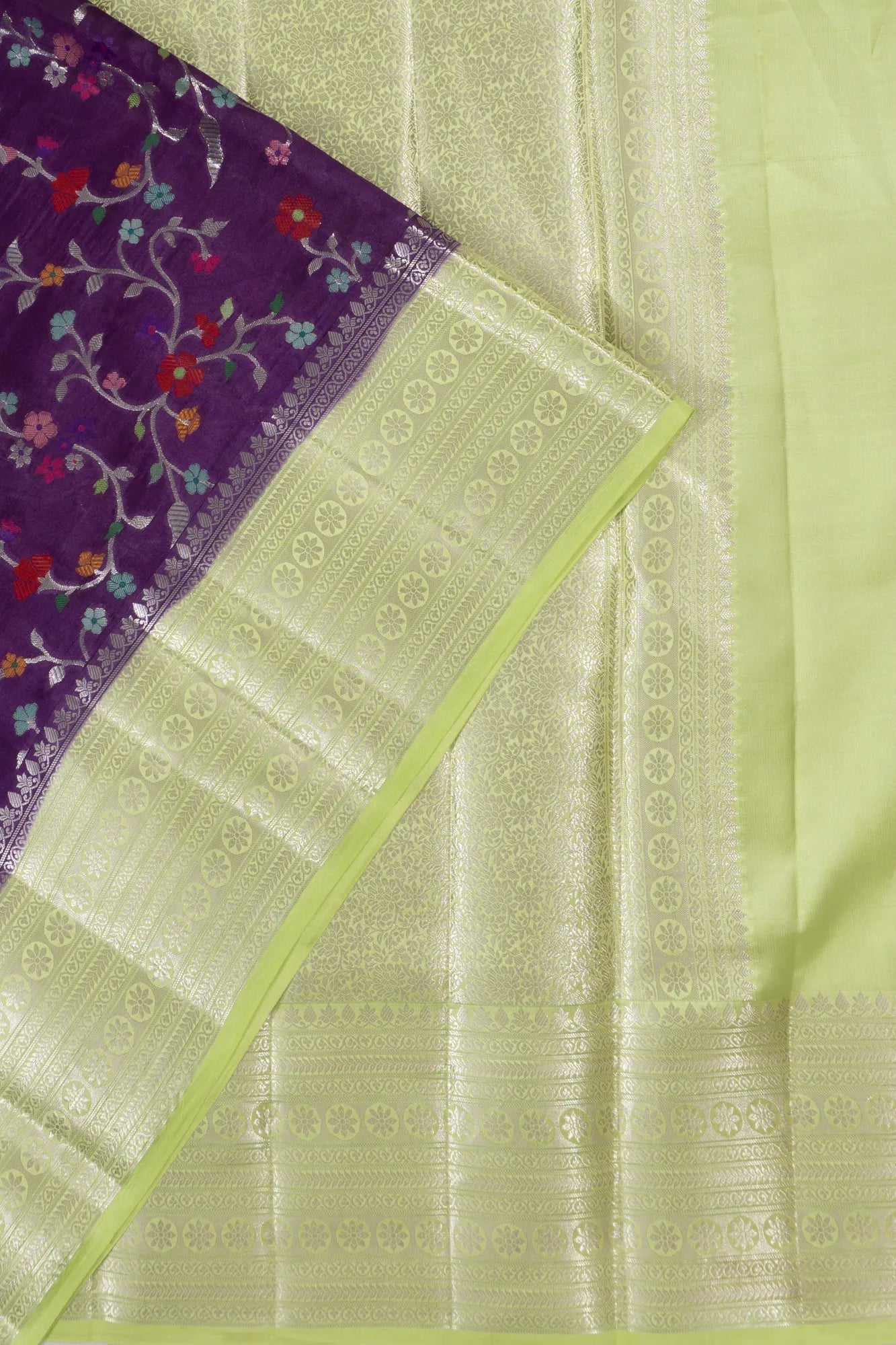 Chiniya Silk Jaal Violet Saree