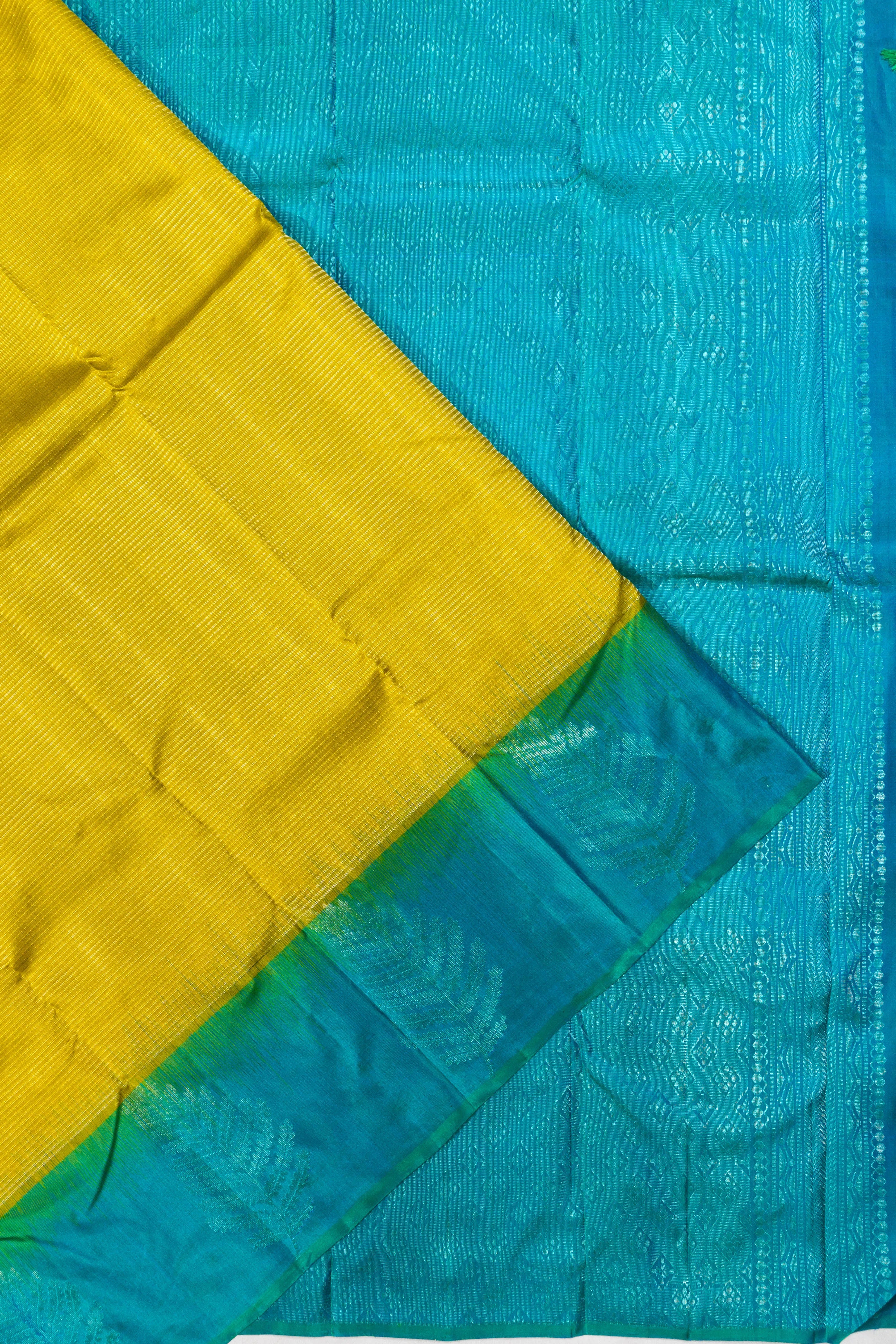 Taranga Kanchi Silk Oosi Lines Yellow Saree